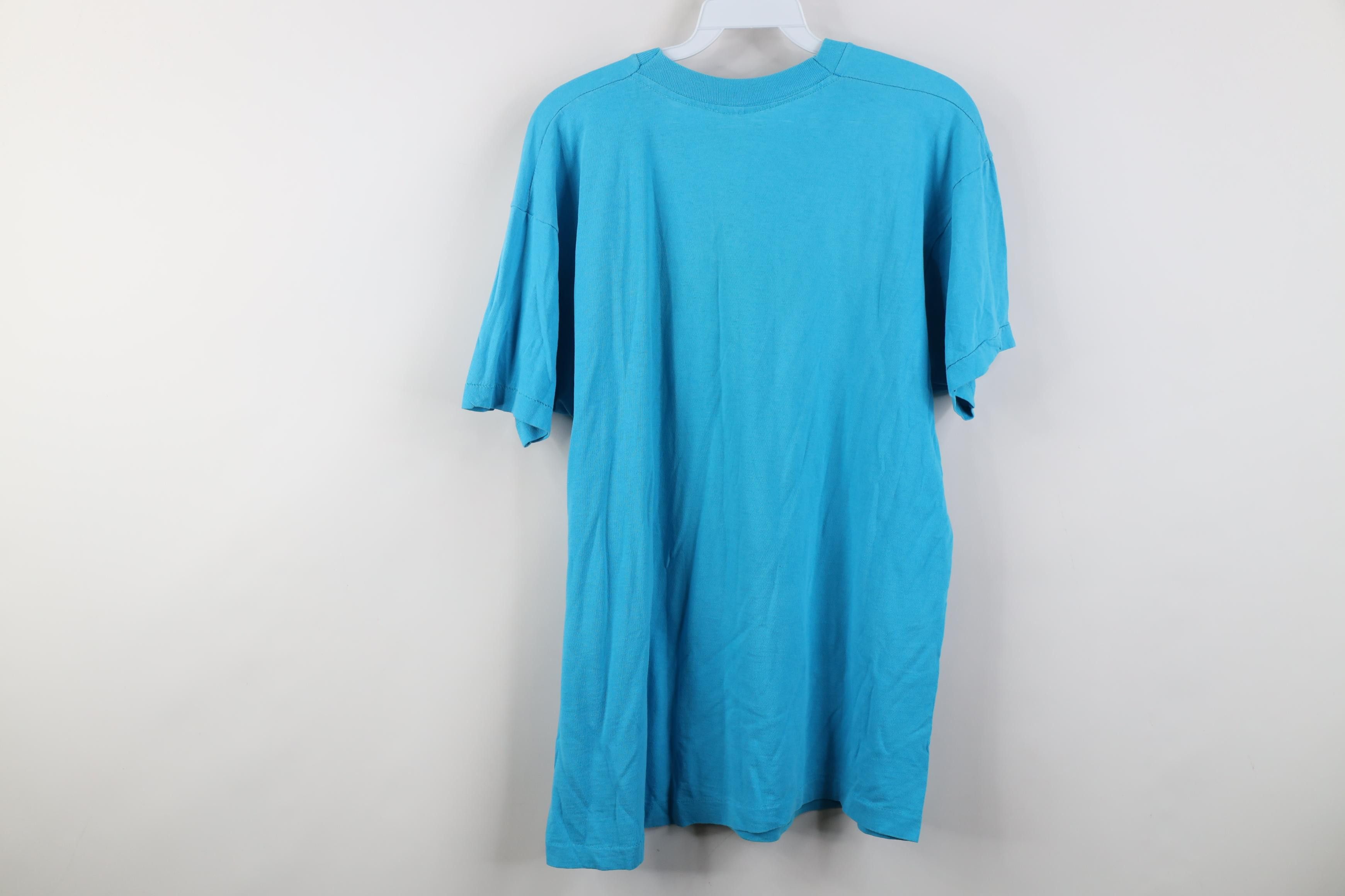 Vintage Vintage 90s Streetwear Blank Cotton Pocket T-Shirt Blue USA Size US XL / EU 56 / 4 - 12 Thumbnail