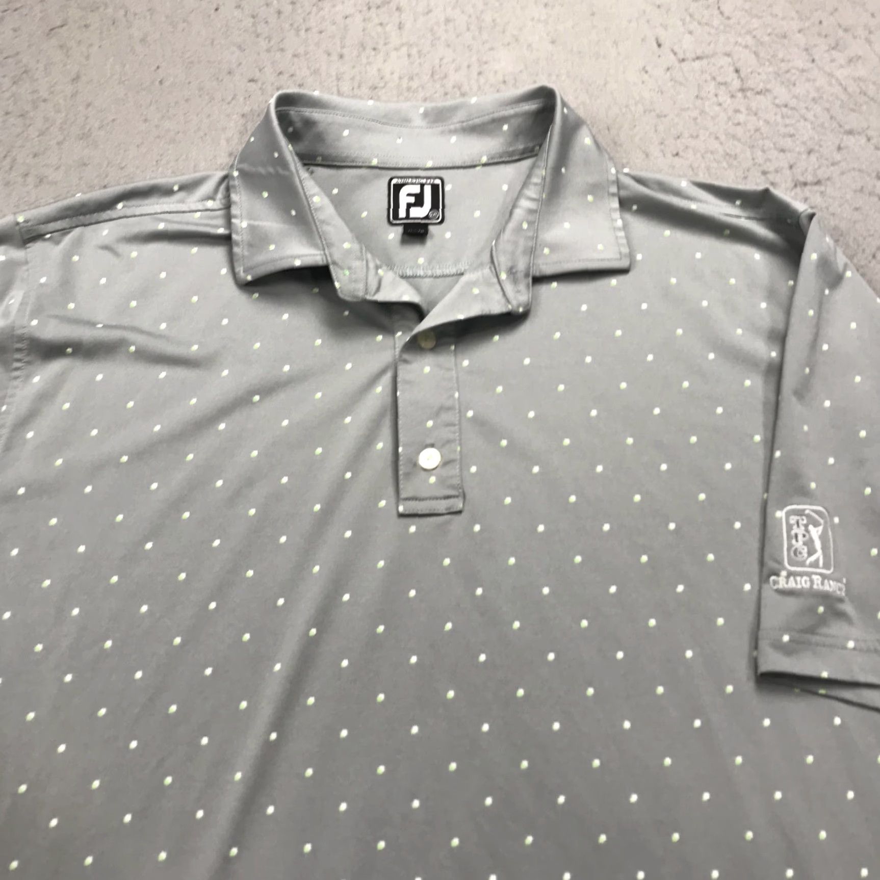 Footjoy FootJoy Polo Shirt Mens 2XL Gray Geometric Performance Golf Shirt Size US XXL / EU 58 / 5 - 2 Thumbnail