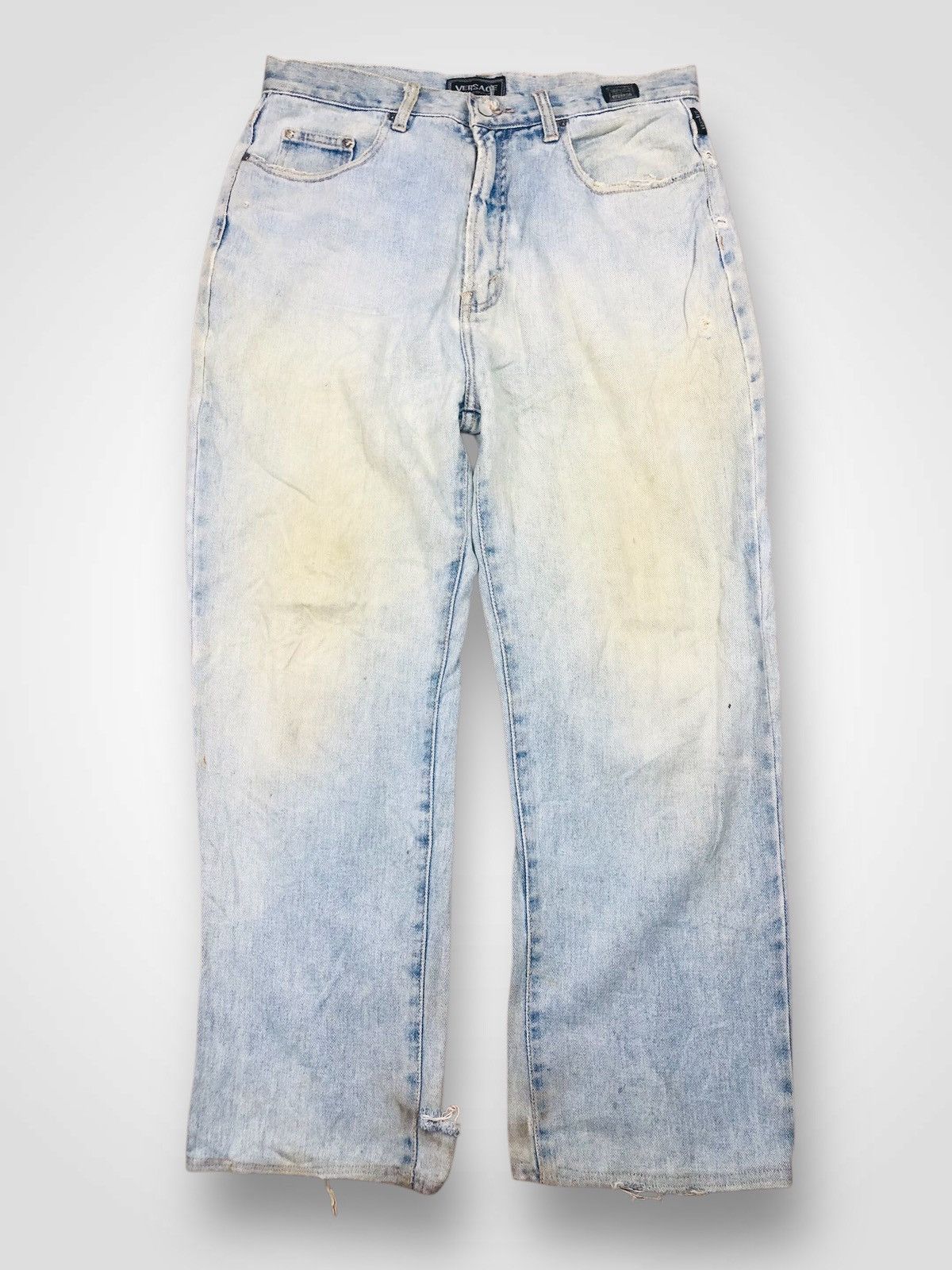 Versace 90s Versace Jeans Couture Straight Leg Denim Light Wash (38) Size US 34 / EU 50 - 1 Thumbnail