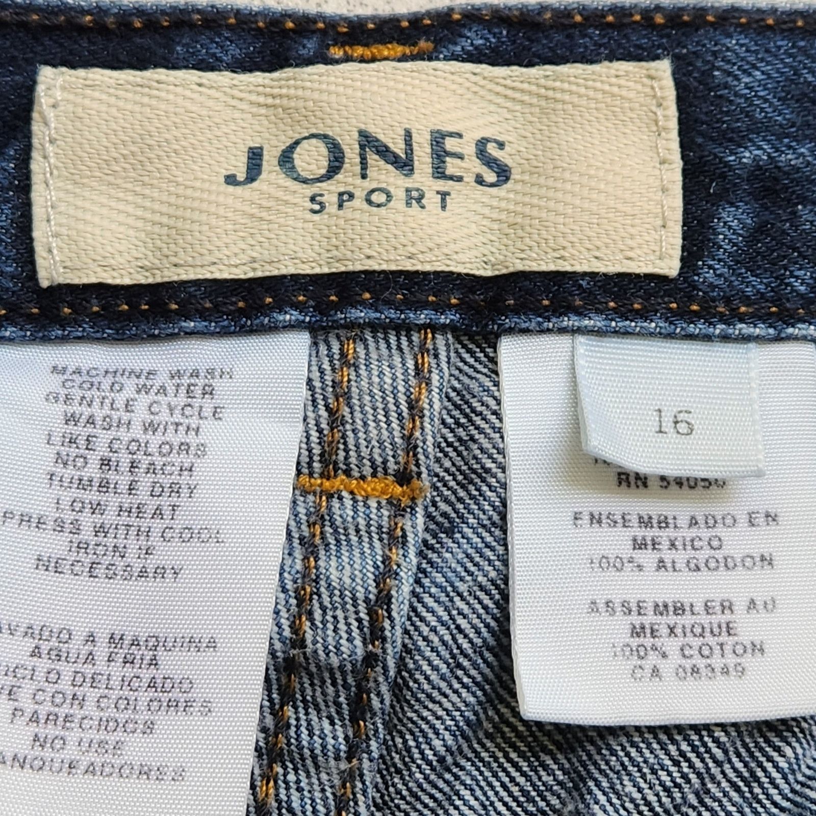 Other Jones Sport Blue Denim Boyfriend Jeans 16 Straight Leg Size 38" / US 16 / IT 52 - 4 Thumbnail
