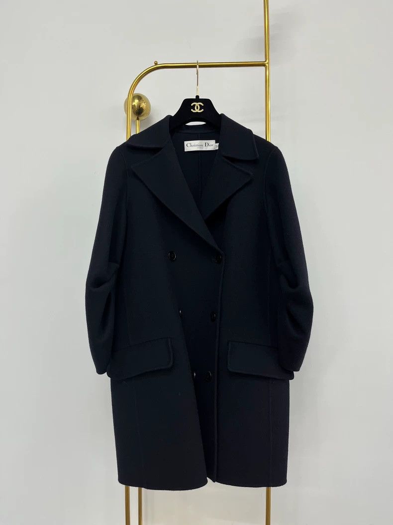 Dior Dior Dark Blue Cashmere Coat - dmc Size US M / EU 48-50 / 2 - 1 Thumbnail