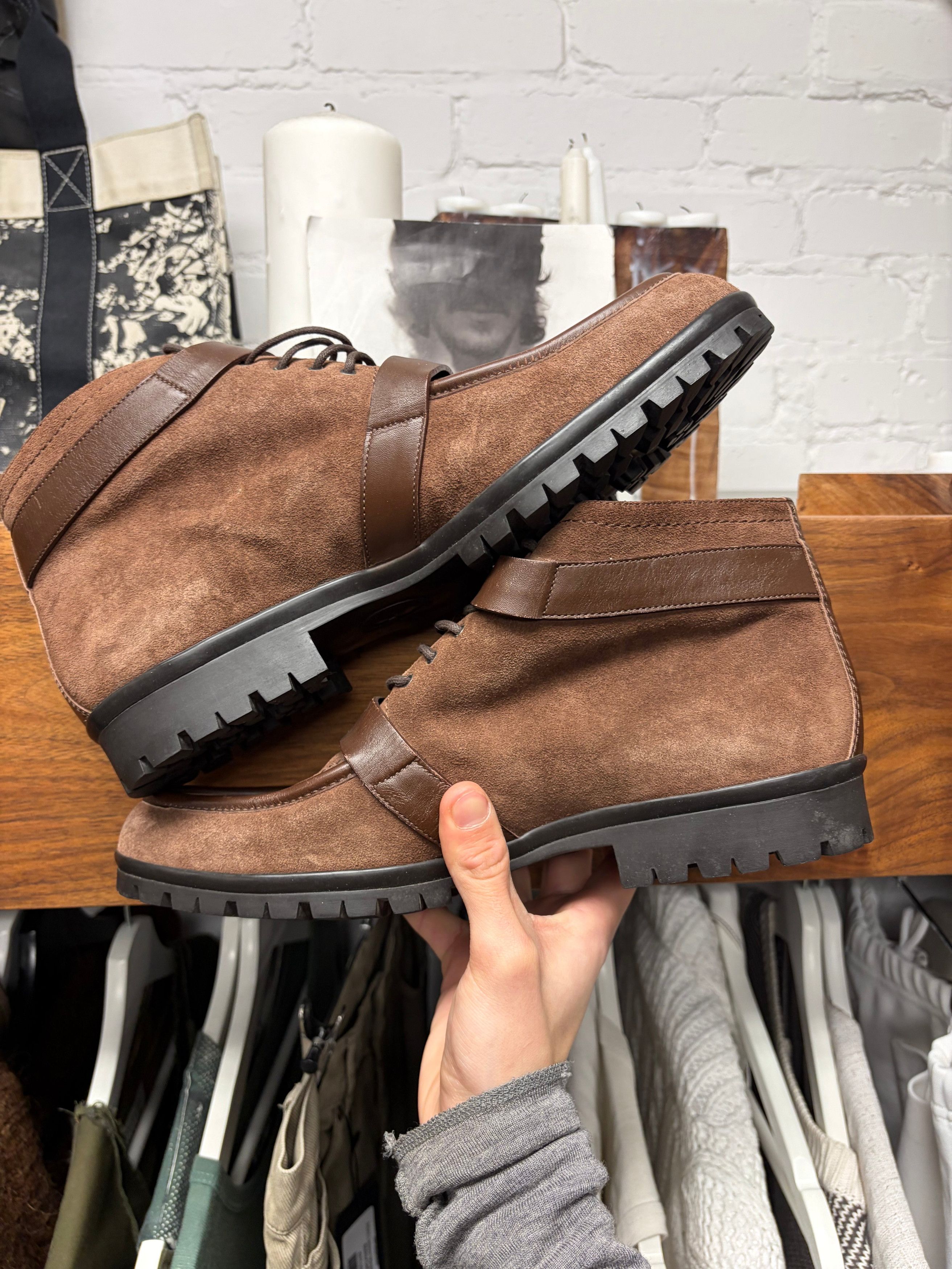Gucci Gucci Leather ‘Buckle Strap’ Brown Suede Ankle Boots Size US 10 / EU 43 - 4 Thumbnail