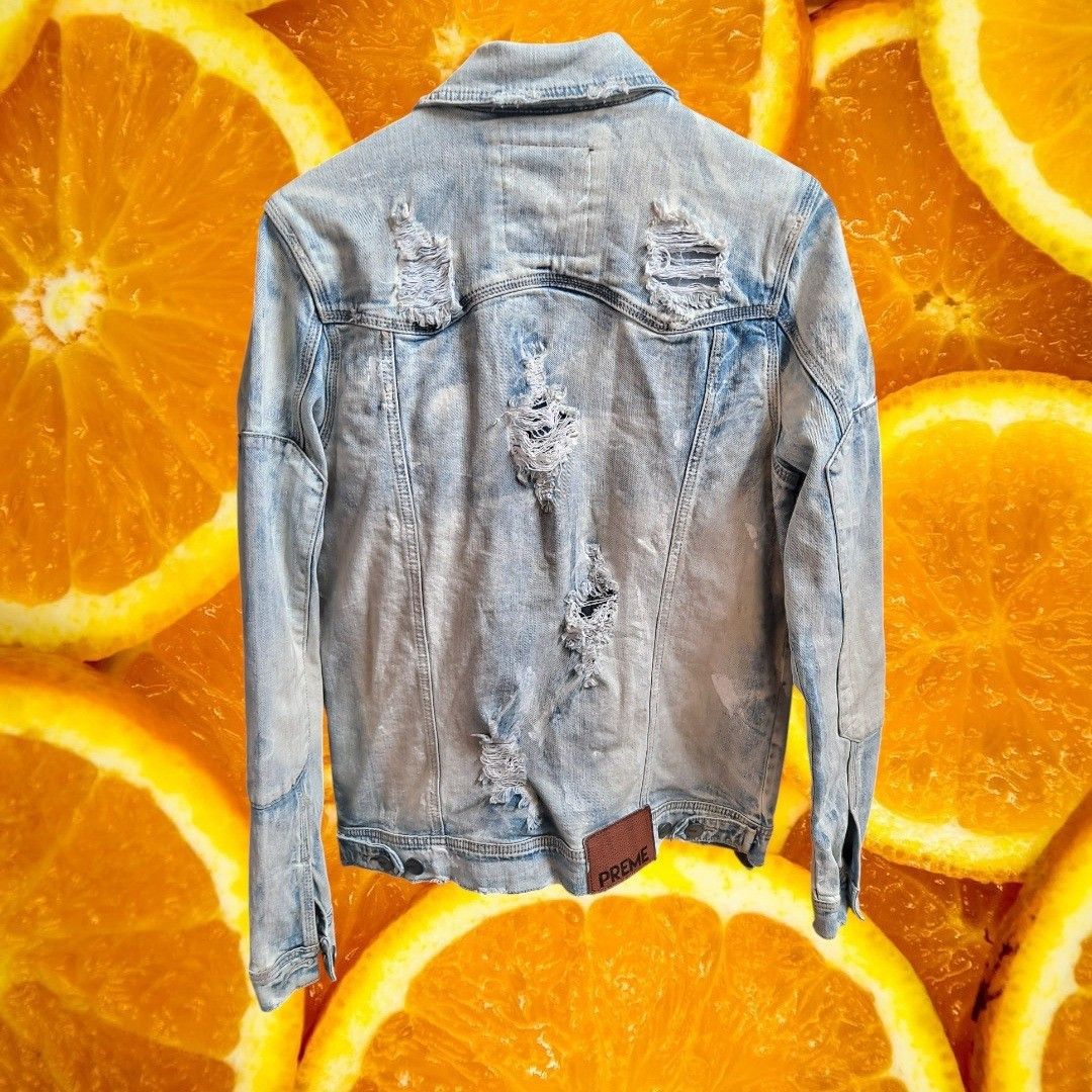 Other PREME Distressed Denim Trucker Jacket Rips Faded Blue Mens S Size US S / EU 44-46 / 1 - 7 Thumbnail
