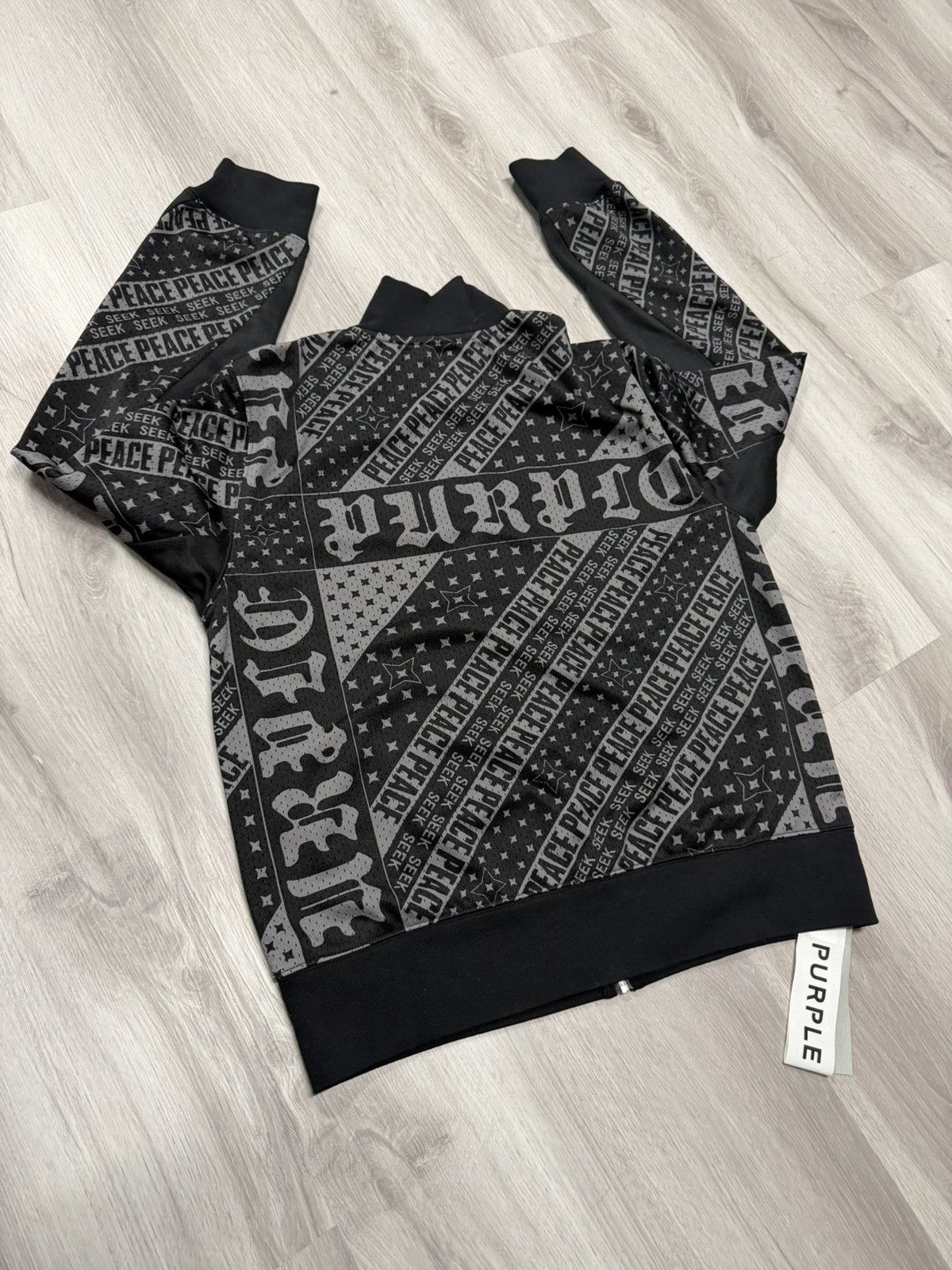 Purple Brand Purple Brand Technical Cropped Track Jacket Black Beauty Size US M / EU 48-50 / 2 - 4 Thumbnail