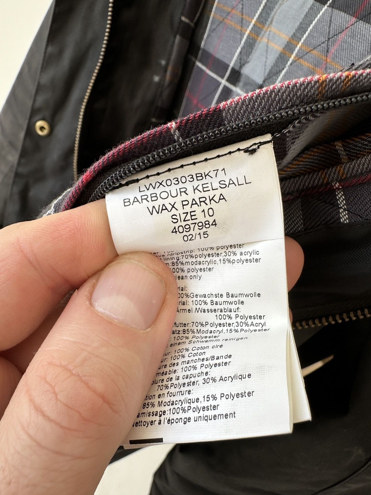 Barbour × Vintage Barbour Kelsall Wax Parka Jacket Size M / US 6-8 / IT 42-44 - 14 Thumbnail