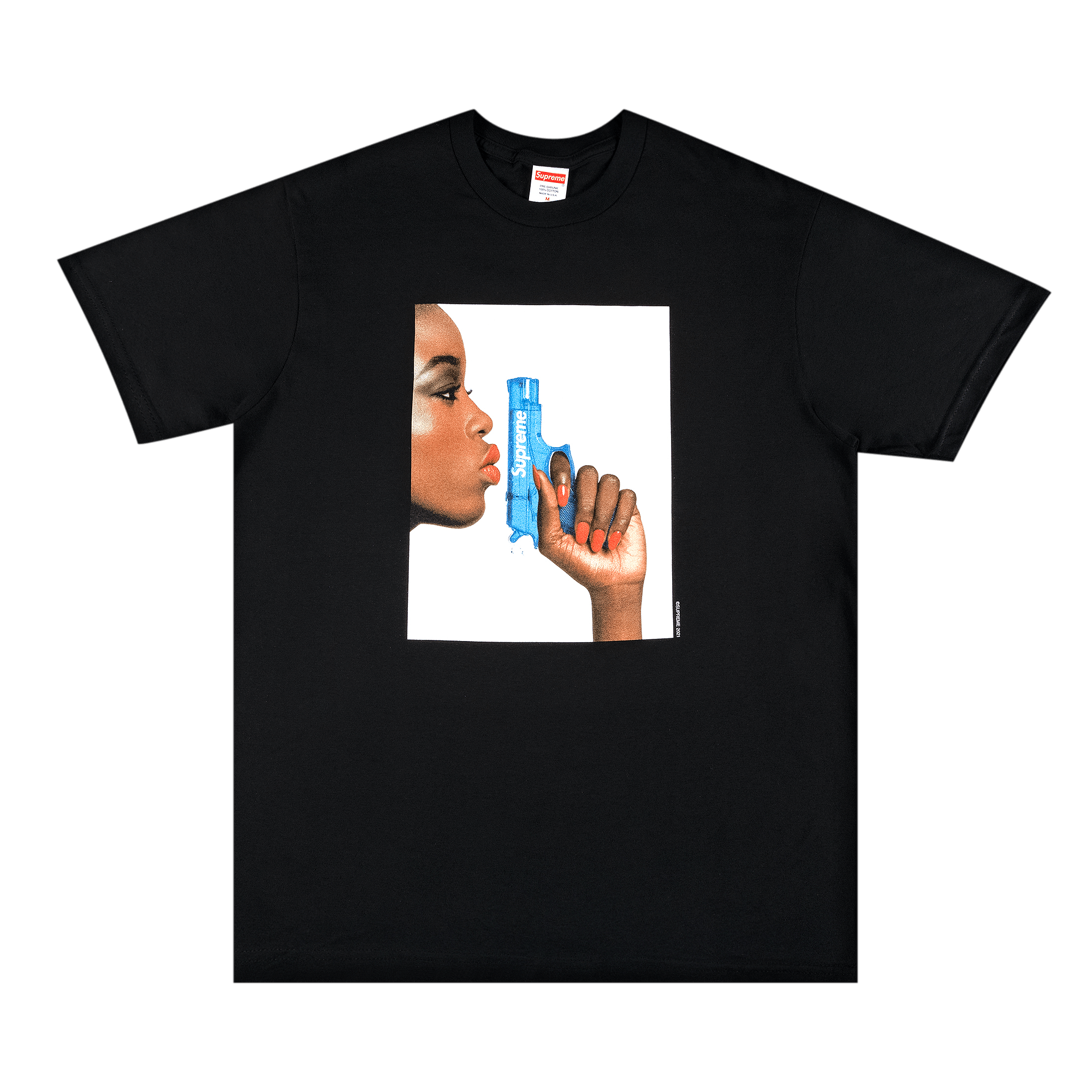 image of Supreme Water Pistol Tee Black, Men's (Size Medium)