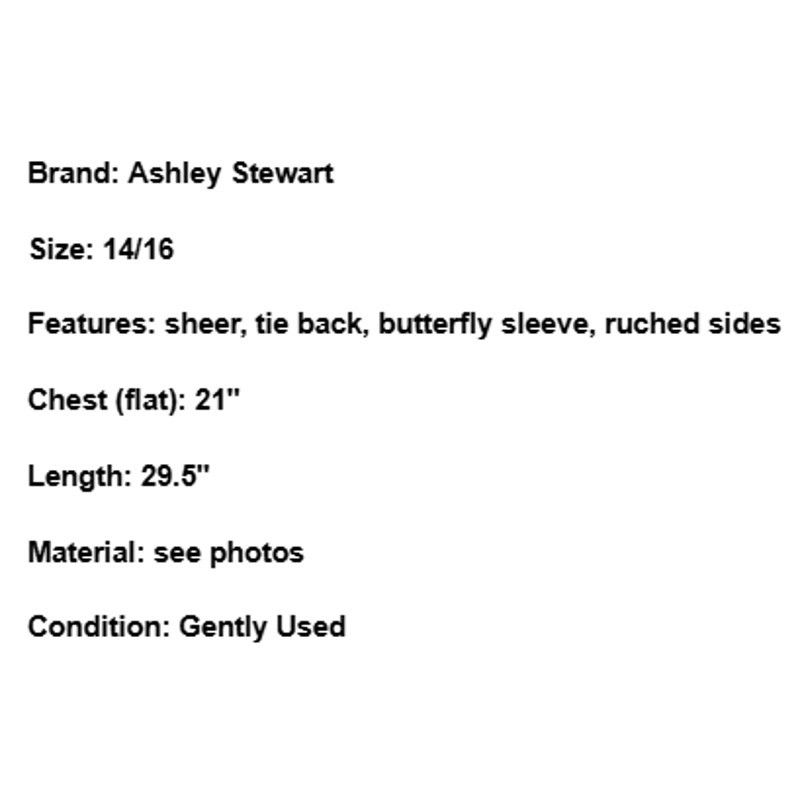 Other Y2K Top Butterfly Sleeve Ruched Abstract Sheer Green 14/16 Size XL / US 12-14 / IT 48-50 - 6 Thumbnail