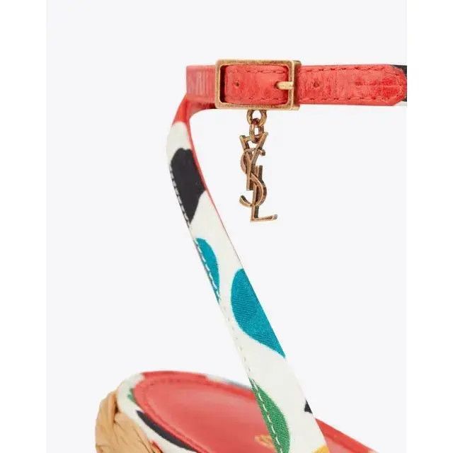 Saint Laurent Paris o1s1wg111224 Paloma Espadrille 95 St Cuore in Multicolor Size US 8 / IT 38 - 3 Thumbnail