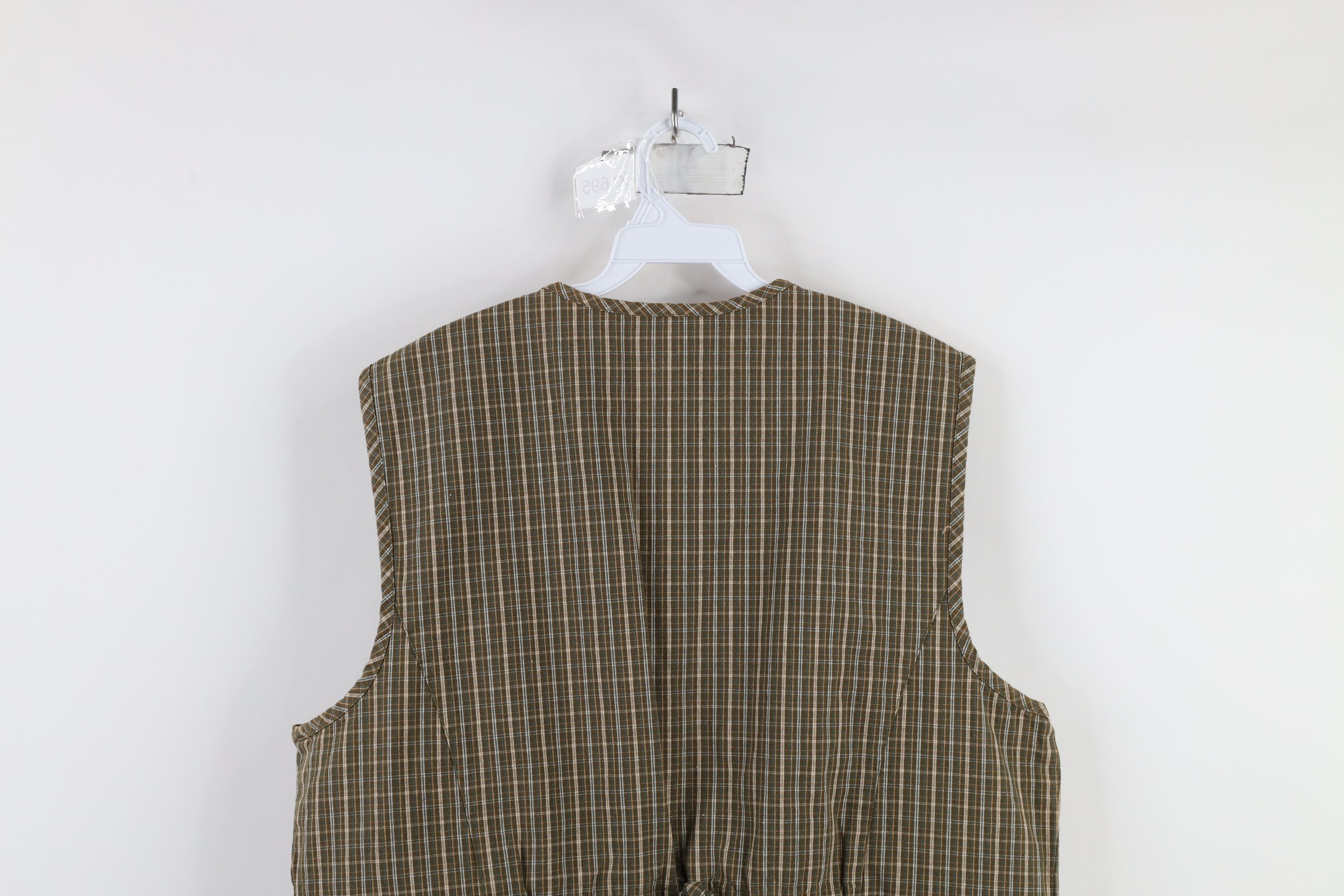 Vintage Vintage 90s Streetwear Checkered Plaid Tie Back Vest Jacket Size XL / US 12-14 / IT 48-50 - 12 Thumbnail