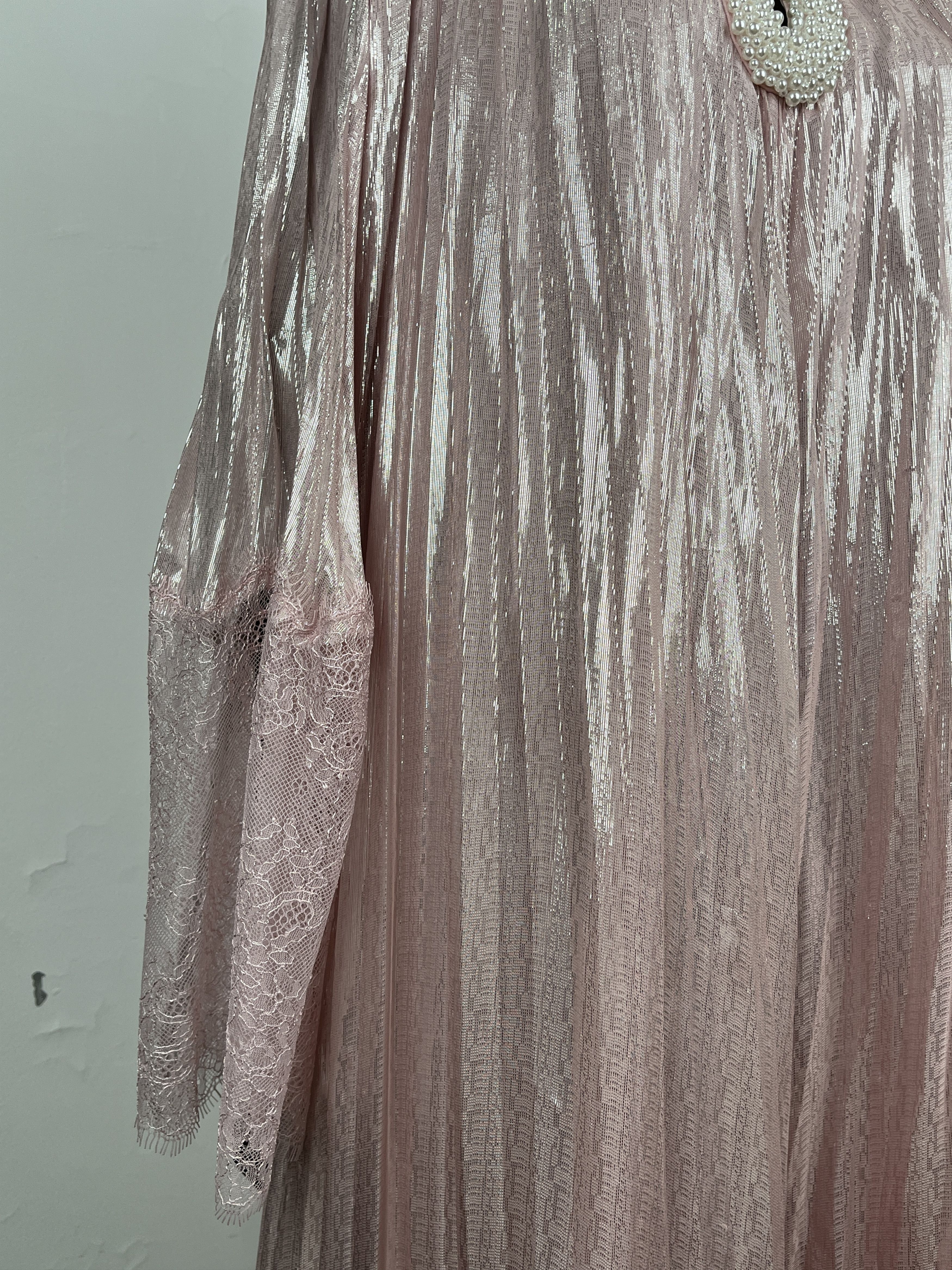 Self-Portrait Self-Portrait Pink Metallic Pearl Maxi Dress Size XS / US 0-2 / IT 36-38 - 4 Thumbnail