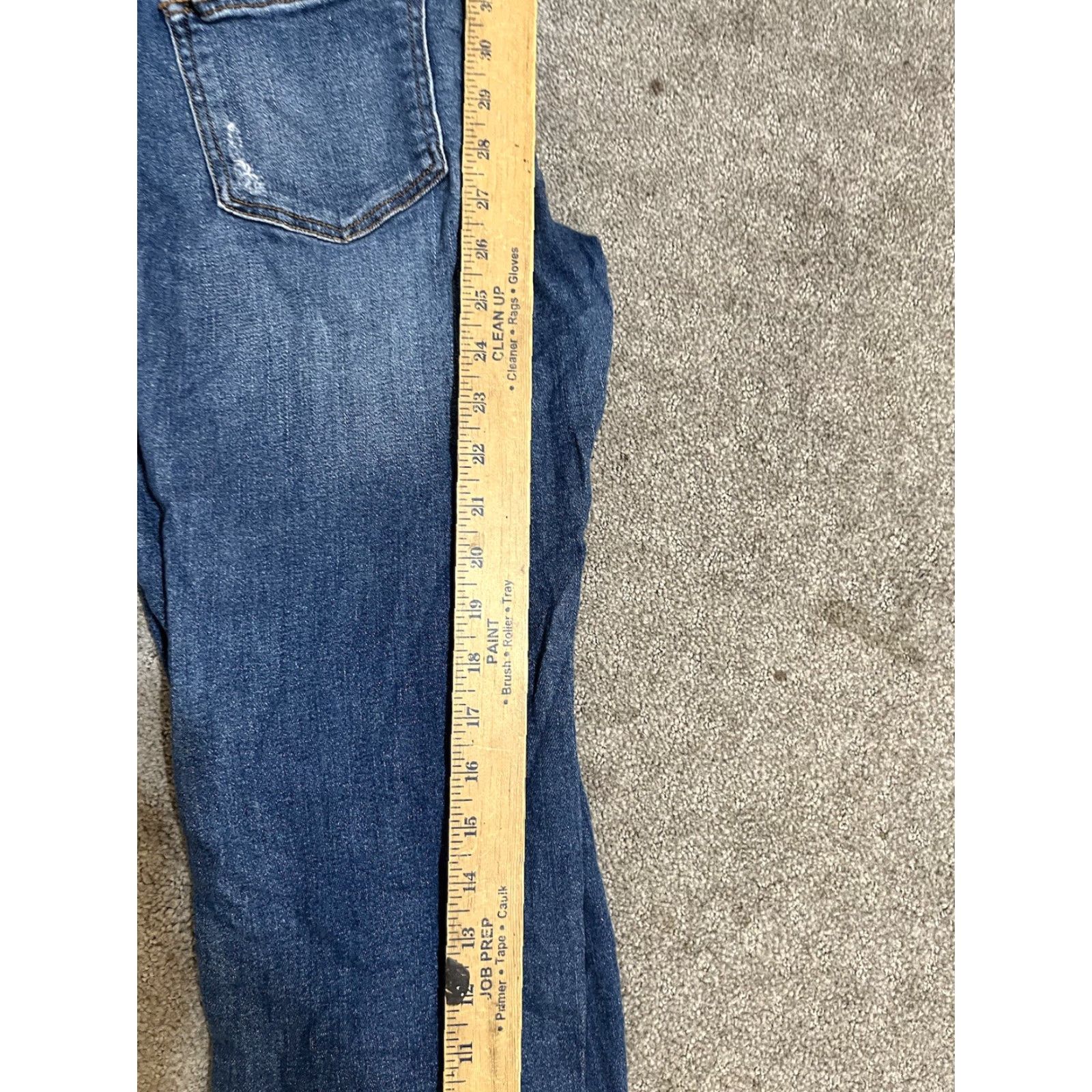 Vintage Harper Jeans Womens Skinny Mid Rise Dark Wash Blue Denim Stretch Distressed Size 29" - 6 Thumbnail