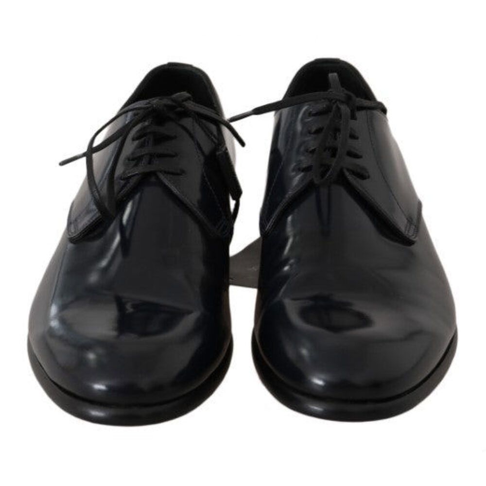 Dolce & Gabbana Dolce & Gabbana Elegant Dark Blue Leather Derby Shoes Size US 6 / EU 39 - 3 Thumbnail