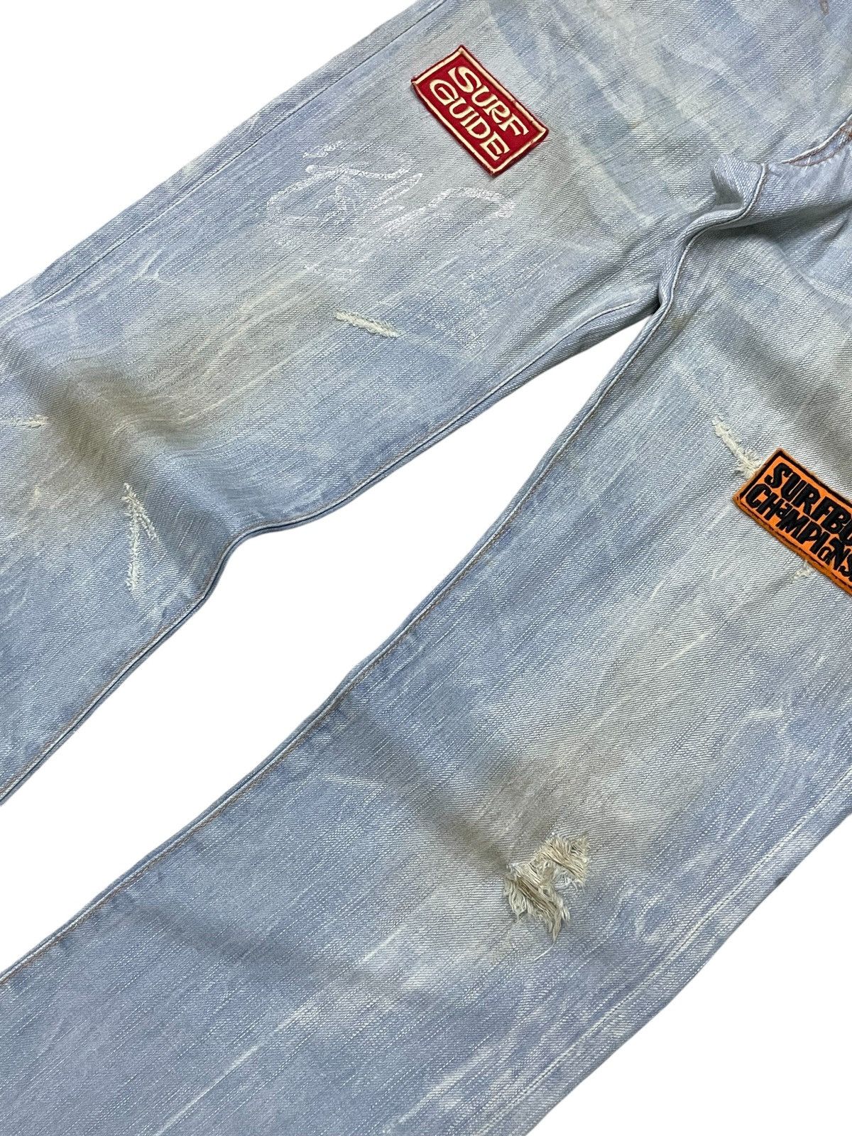 Edwin × Hysteric Glamour × Le Grande Bleu (L.G.B.) Edwin 503 Blue Trip Surf Edition Patched Flared Jeans Size US 30 / EU 46 - 4 Thumbnail