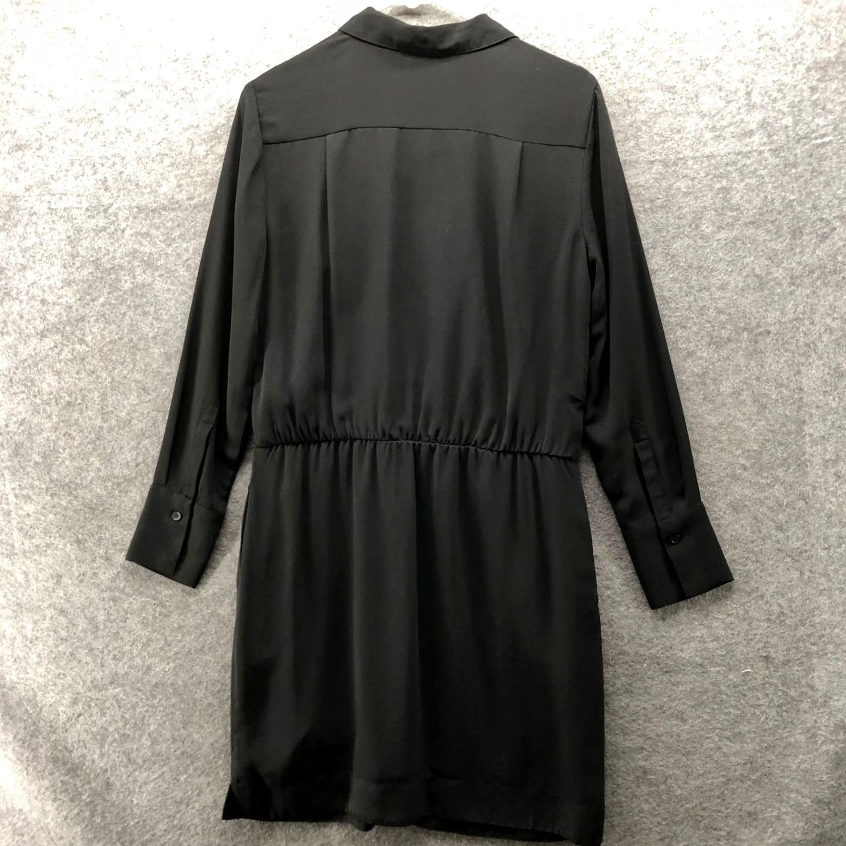Banana Republic Banana Republic Shirt Dress Womens 2 Black Long Sleeve Collared Knee Length Size XS / US 0-2 / IT 36-38 - 2 Thumbnail