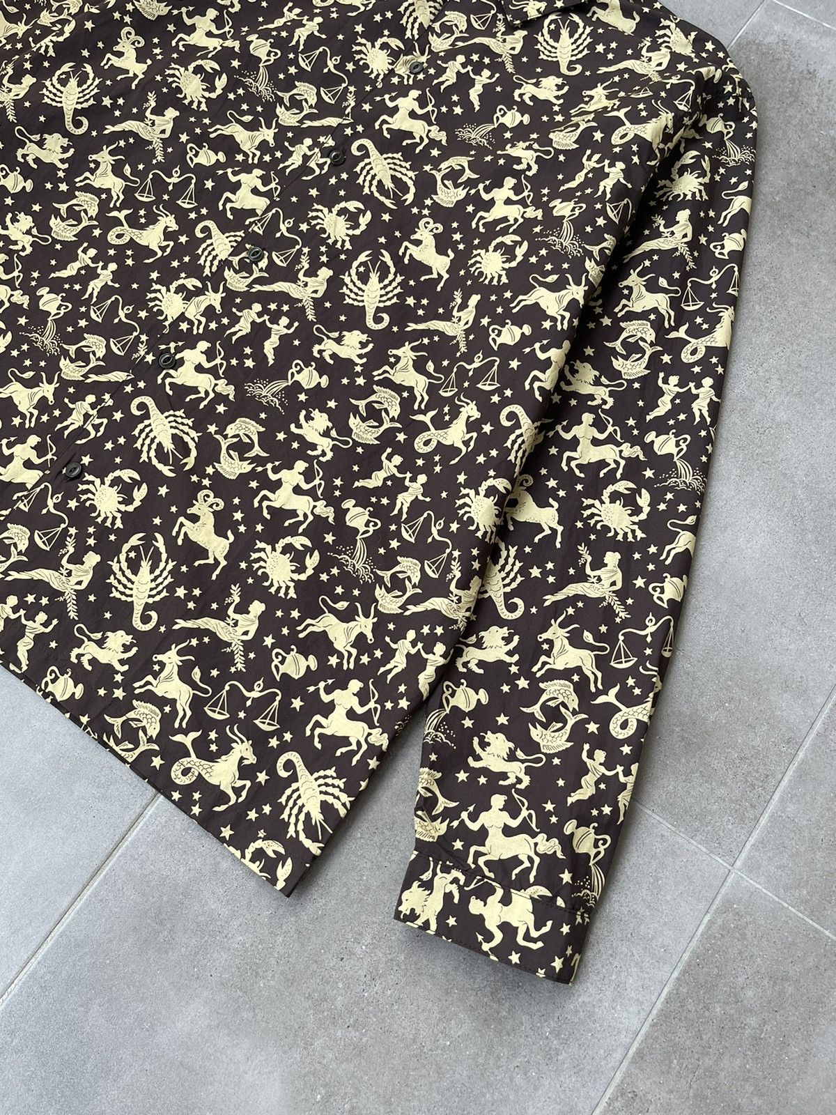 YMC !DS! SS23 YMC Zodiac Motif Silk Button Up Shirt Size US M / EU 48-50 / 2 - 11 Thumbnail
