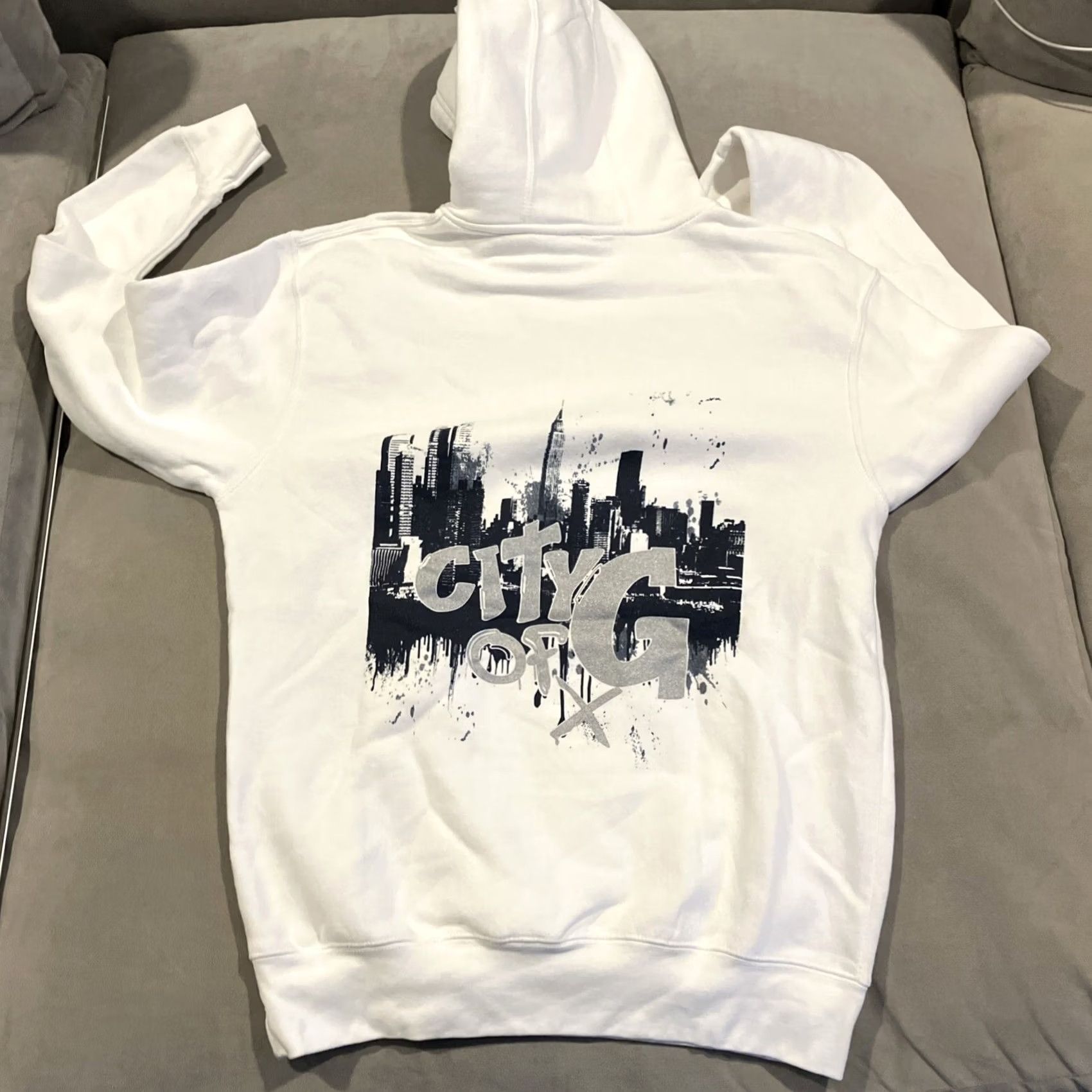 Vintage Flight Club CITY OF G White Hoodie Sweatshirt RARE Men's Medium Size US M / EU 48-50 / 2 - 4 Thumbnail