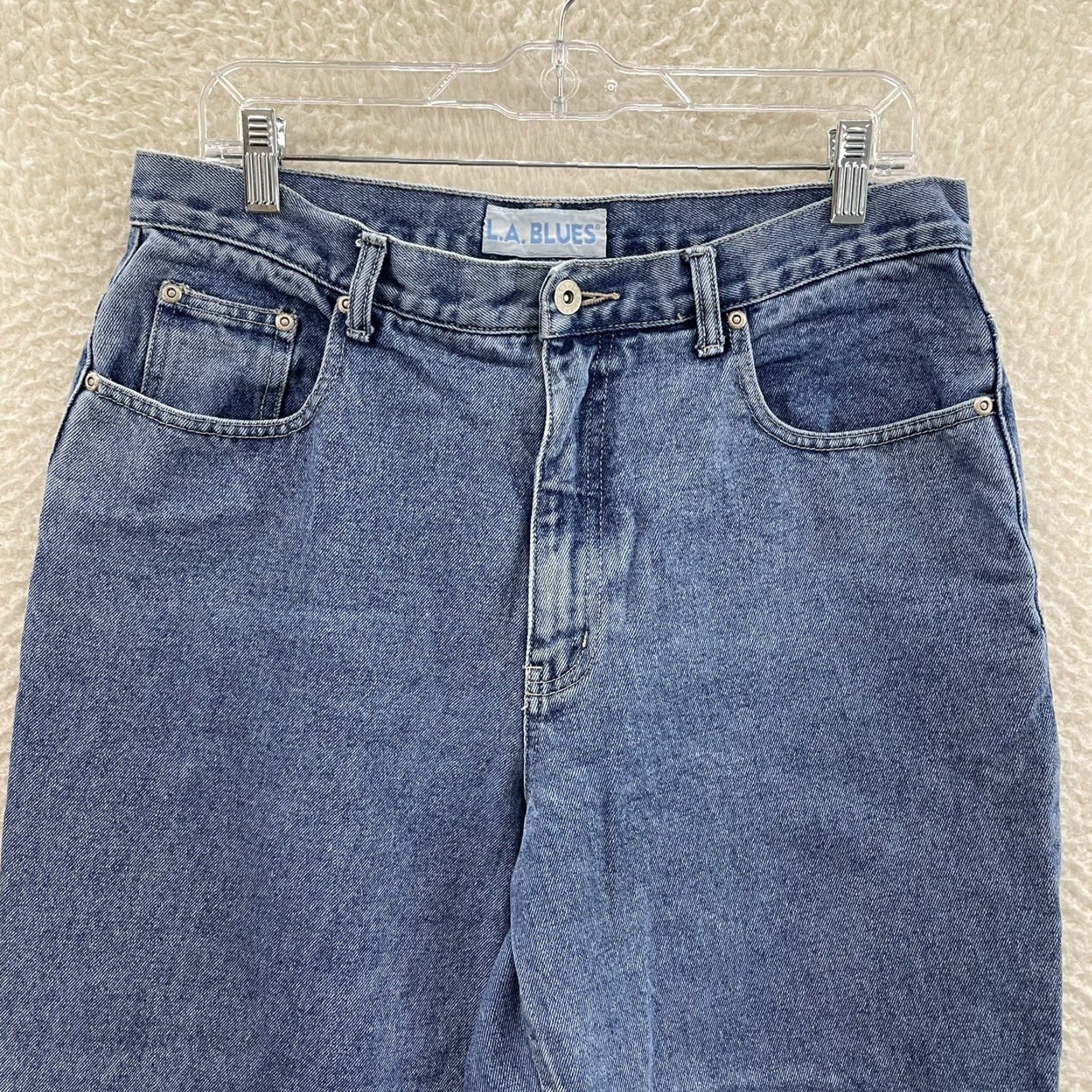 Vintage VINTAGE 90s Y2K Jeans 14 32 High Waisted Bootcut Medium Wash Denim 100% Cotton L.A. Blues Women's Jeans Mens? Size 36" / US 14 / IT 50 - 3 Thumbnail