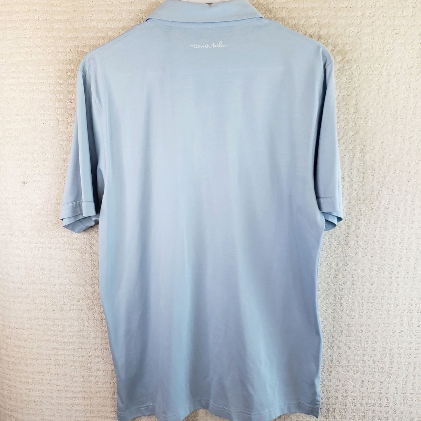 TravisMathew Travis Mathew Mens M Polo Shirt Short Sleeve Collared Logo Pima Cotton Poly Blue Black Shirt Mens M Polo Shirt Size US M / EU 48-50 / 2 - 6 Thumbnail