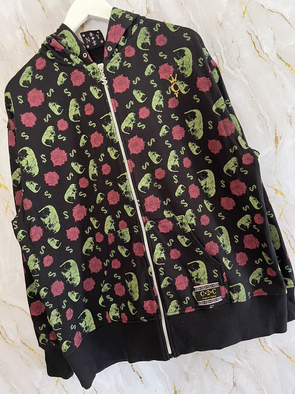 Japanese Brand Vintage Course2Course Dragon Rose Graphic Zip HoodieHarajuku Size US M / EU 48-50 / 2 - 4 Thumbnail