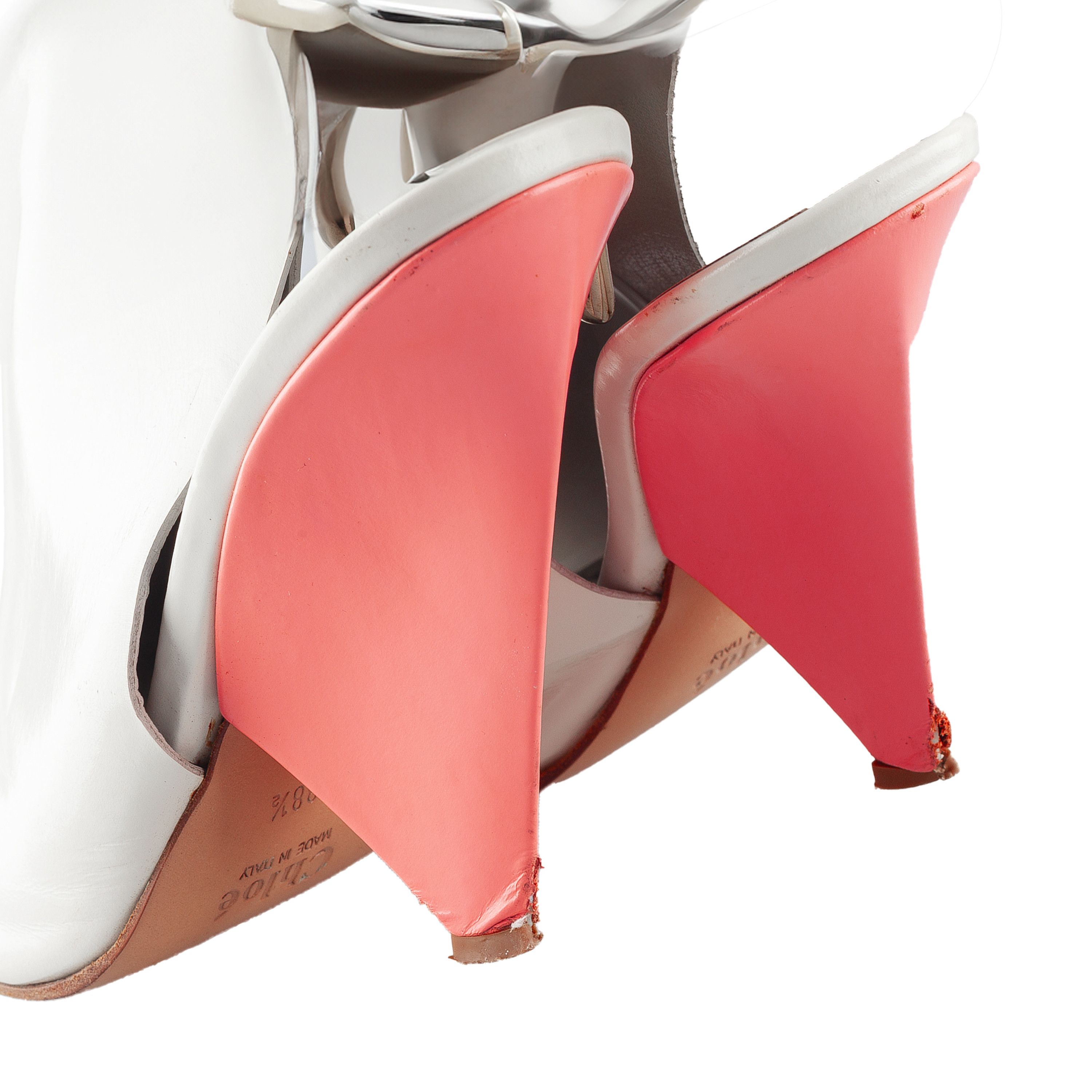 Chloe Chloé Jazz White Leather Ankle Heels (38,5 IT/39,5 EU) Size US 8.5 / IT 38.5 - 11 Thumbnail