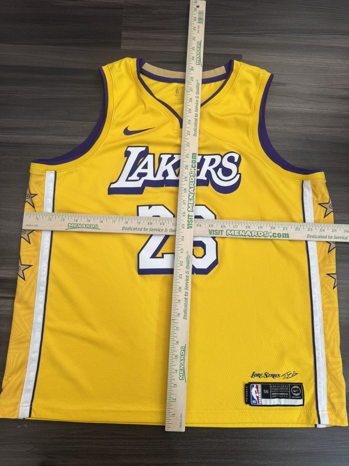Nike LeBron James #23 Los Angeles Lakers NBA City Edition Jersey Size US XXL / EU 58 / 5 - 7 Thumbnail