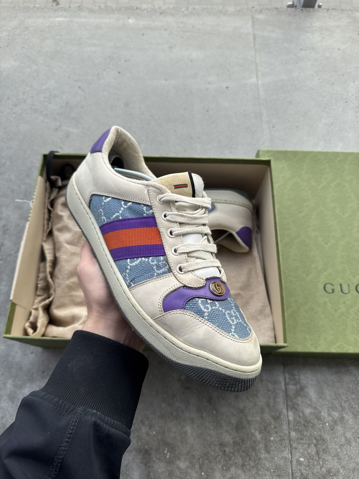 Gucci screener sneakers designer GG chunky shoes rare
