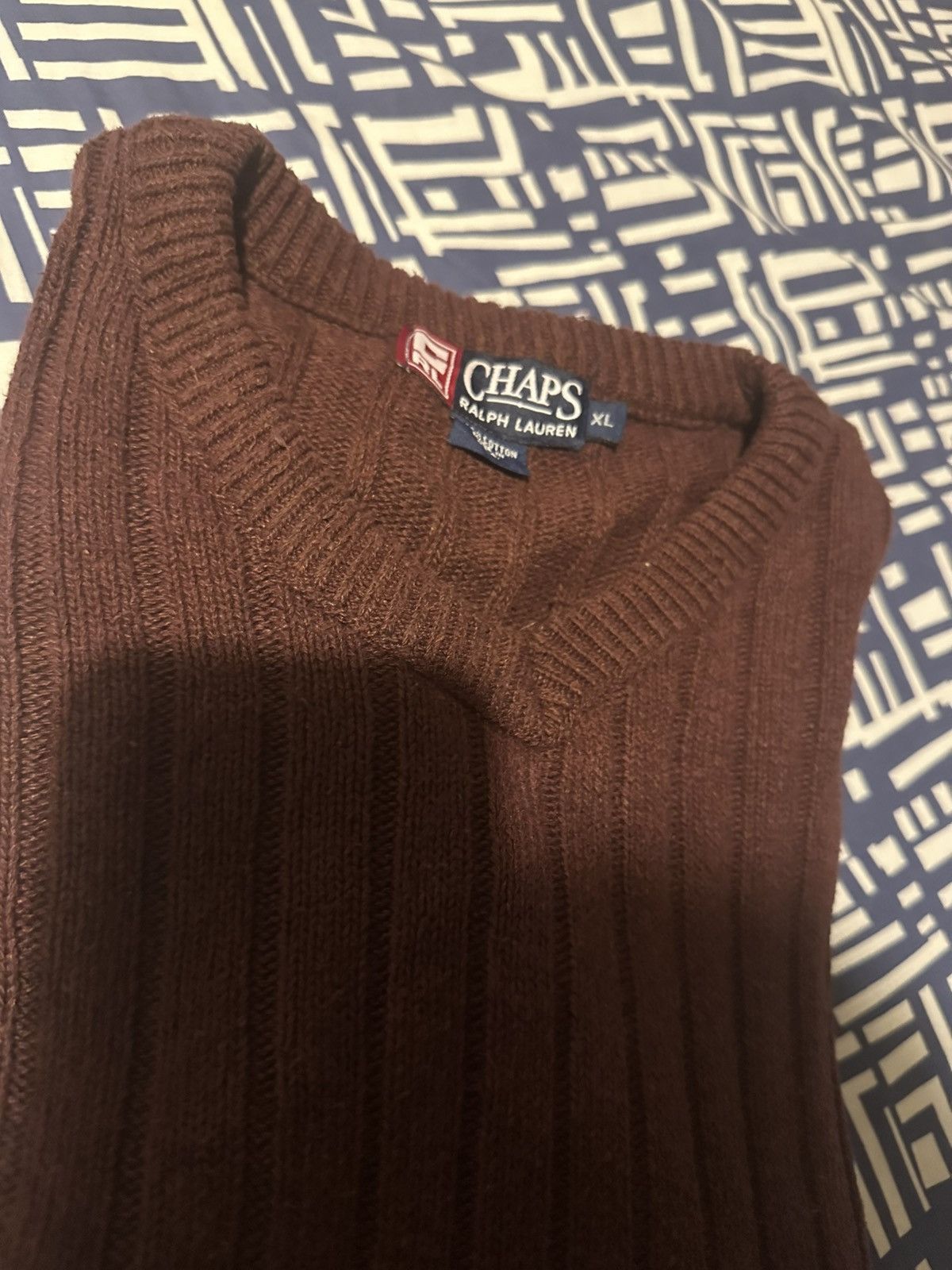 Chaps Ralph Lauren × Vintage Retro Vintage Chaps Ralph Lauren Quarter Knit Sweatshirt Size US XL / EU 56 / 4 - 1 Thumbnail