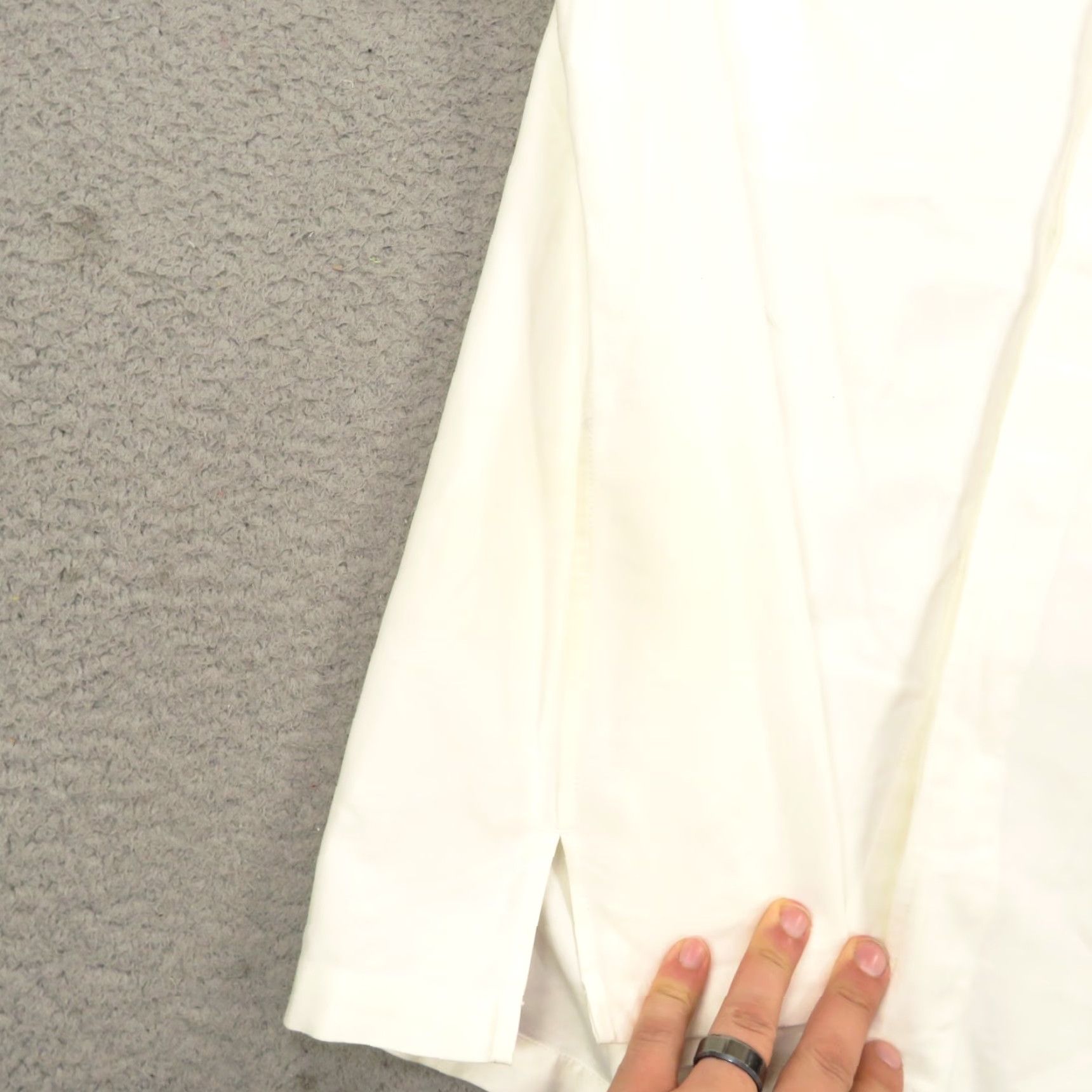 Vintage BLDWN Shirt Mens XL White Linen Cotton Loop Collar Short Sleeve Button-Up Kansas Vintage Mens Regular Shirt Size US XL / EU 56 / 4 - 4 Thumbnail