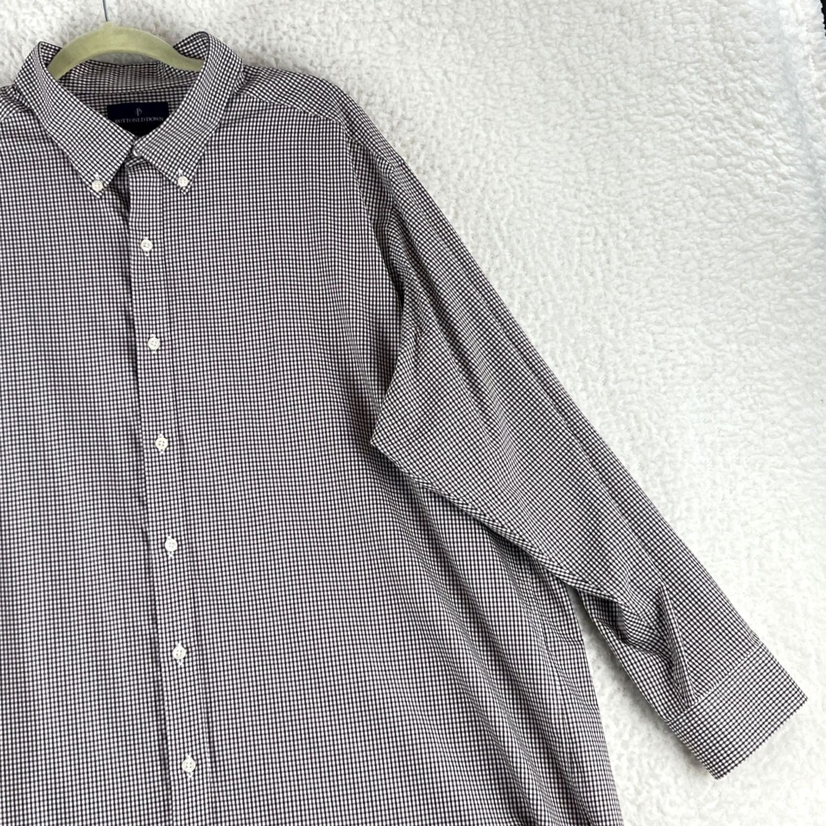 Vintage Buttoned Down Brown Plaid Tailored Button-Down Dress Shirt Mens 3XL Size 48R - 4 Thumbnail