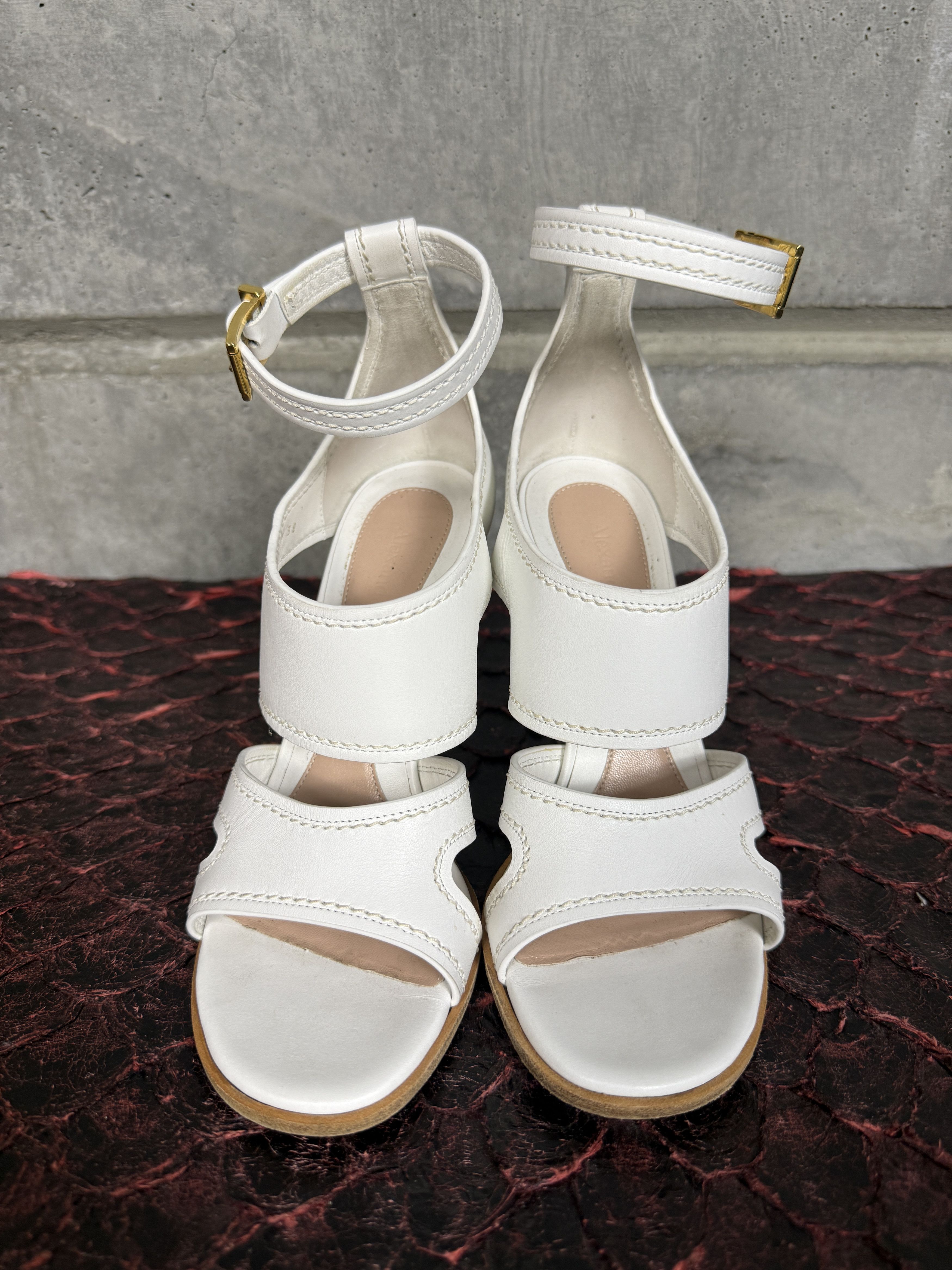 Alexander McQueen $1090 Alexander McQueen Leather Ankle Strap Sandals Size US 8 / IT 38 - 3 Thumbnail