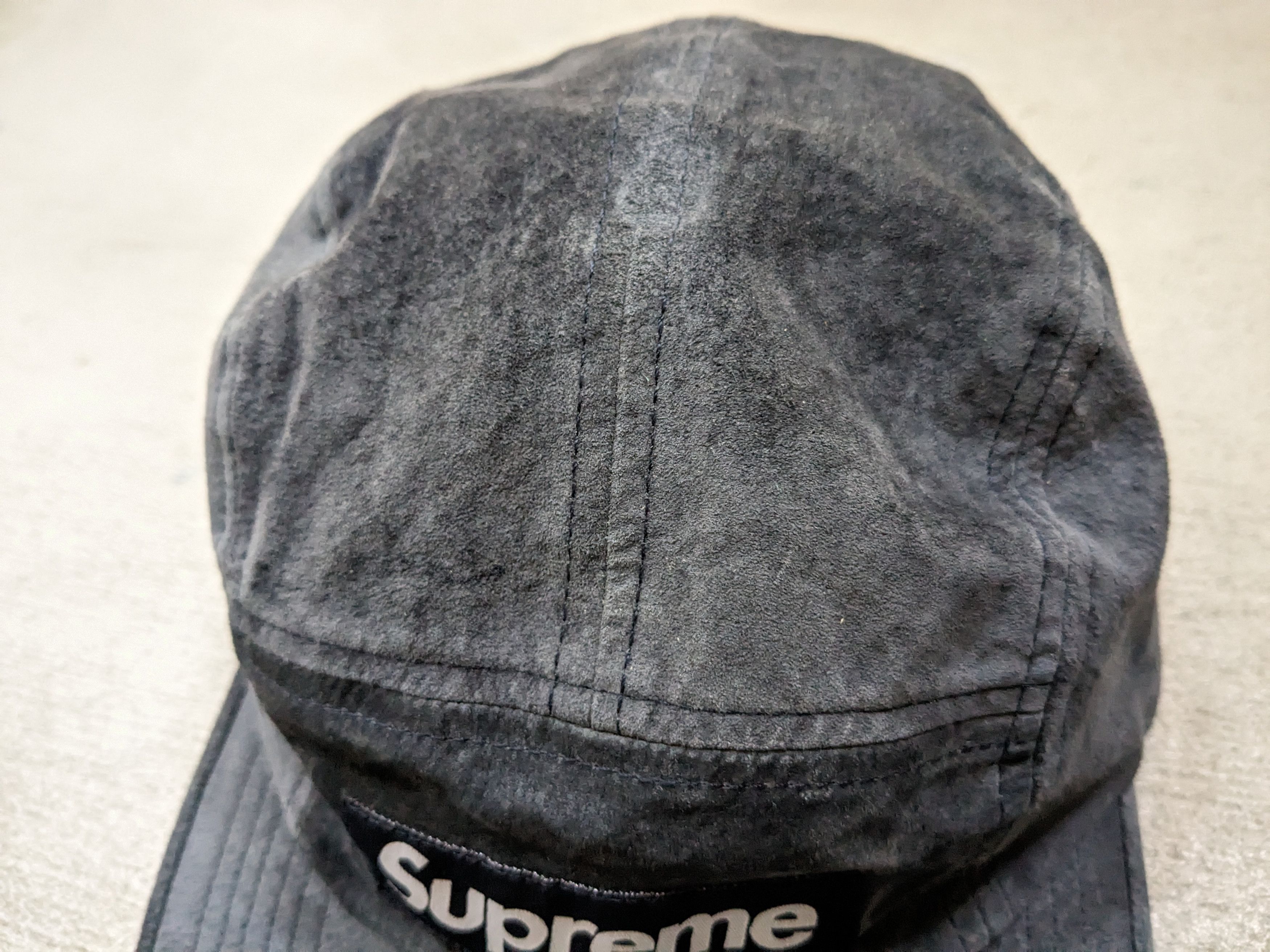 Supreme Supreme Suede 5 Panel Camp Cap Navy Blue SS17 Size ONE SIZE - 7 Thumbnail