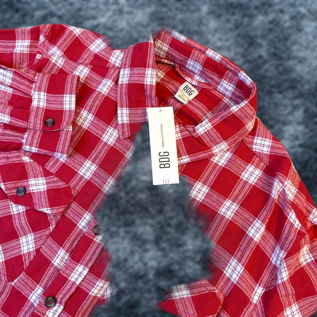 Urban Outfitters BDG Urban Outfitters Plaid Flannel Shirt Womens Large Red White Relaxed Fit NWT Size L / US 10 / IT 46 - 1 Thumbnail