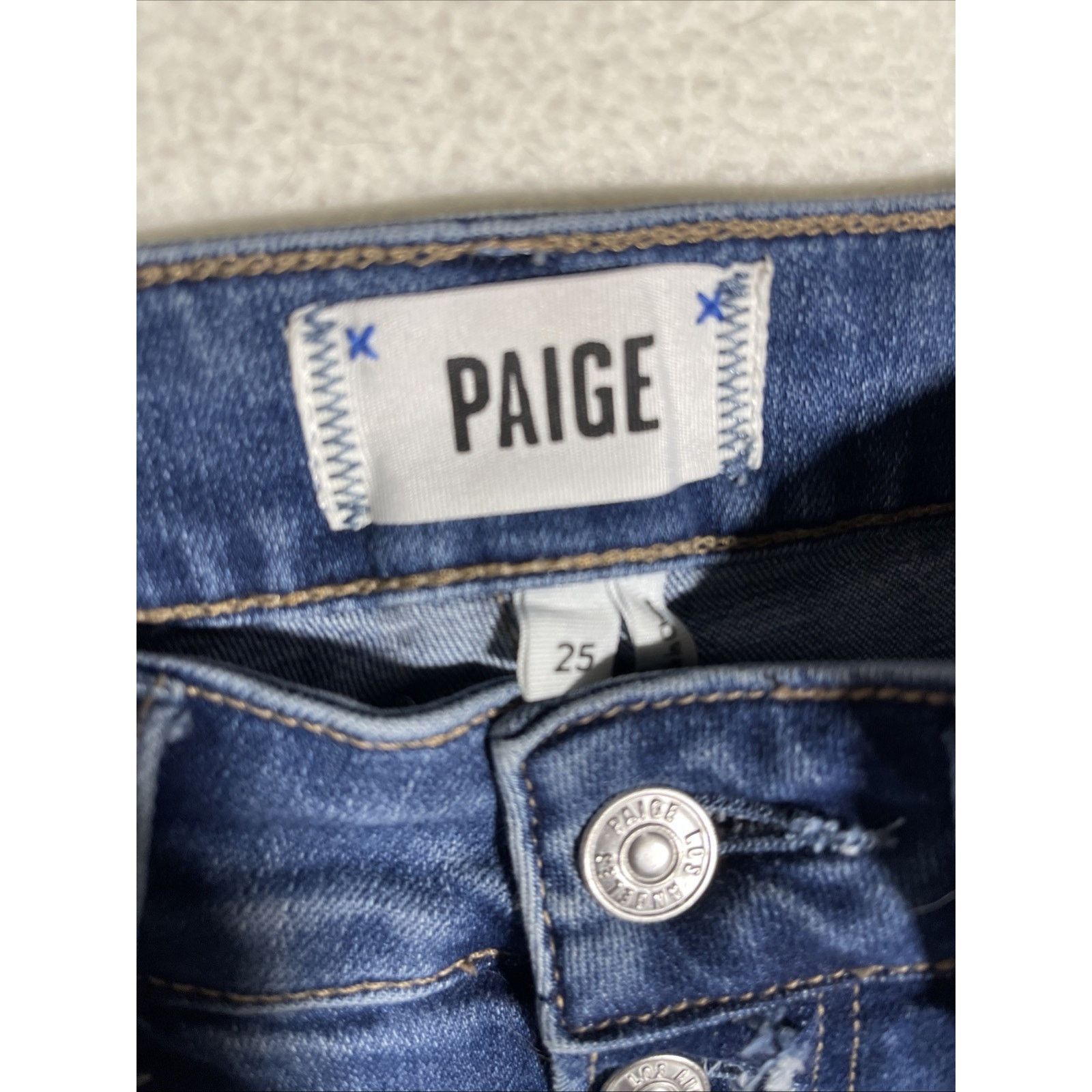 Paige Paige Margot Skinny Frayed Fly Denim Buttonfly Jean Size 25 Size 25" / US 0 / IT 36 - 4 Thumbnail