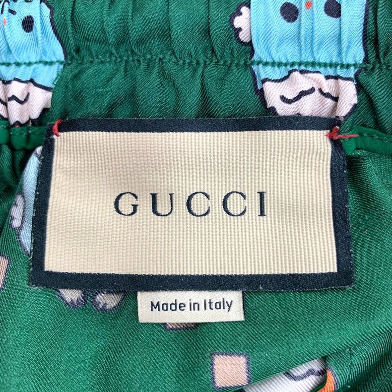 Gucci Gucci SizeS Green cartoon logo printed full-printed mulberr Size 24" / US 00 / IT 34 - 6 Thumbnail