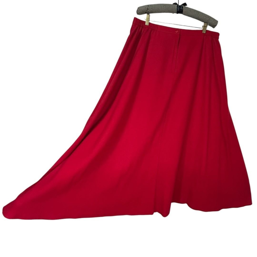 Other Vintage Requirements Red Wool / Nylon A-Line Maxi Skirt Size Size 40" / US 18 - 3 Thumbnail