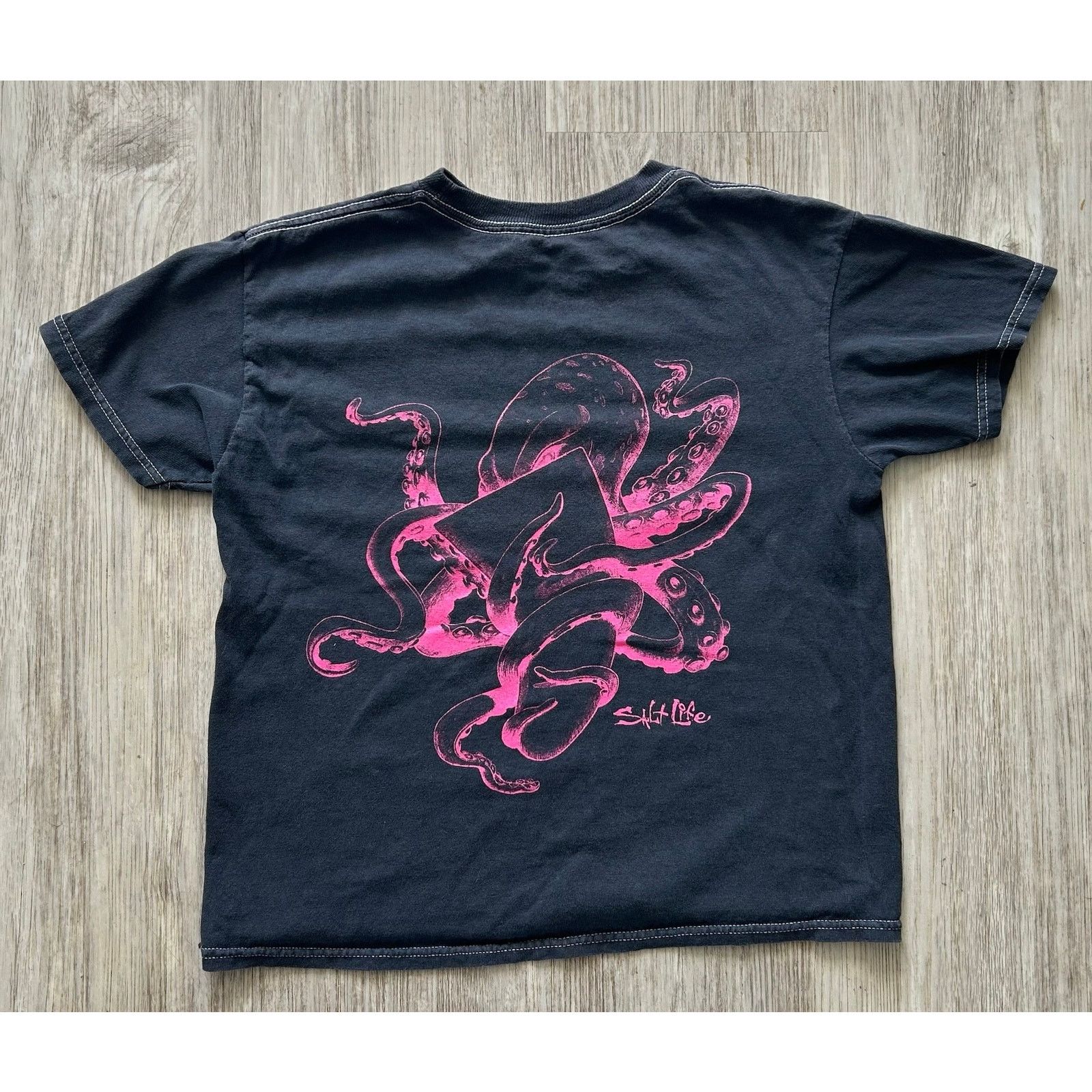Other Salt Life | Kids Octopus Graphic Short Sleeve Shirt | YS Size S / US 4 / IT 40 - 2 Thumbnail