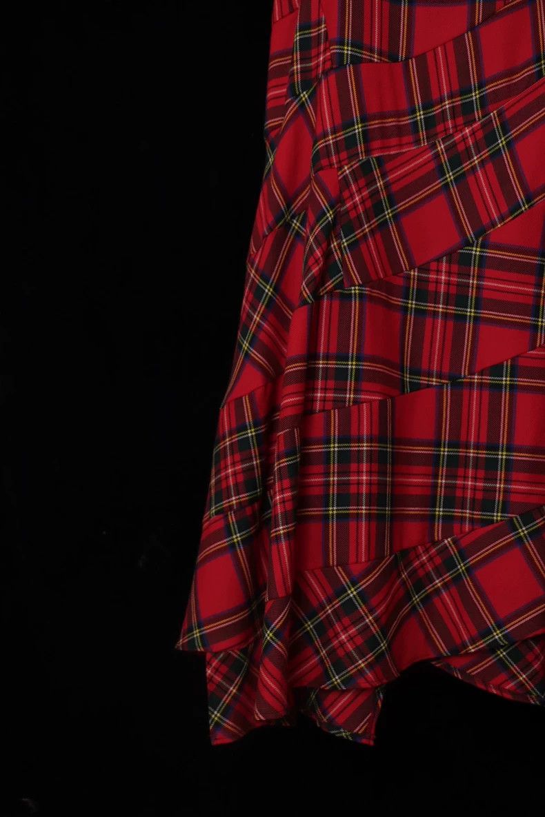 Comme des Garcons Comme Des Garcons Bias-cut paneled plaid dress Size S / US 4 / IT 40 - 4 Thumbnail