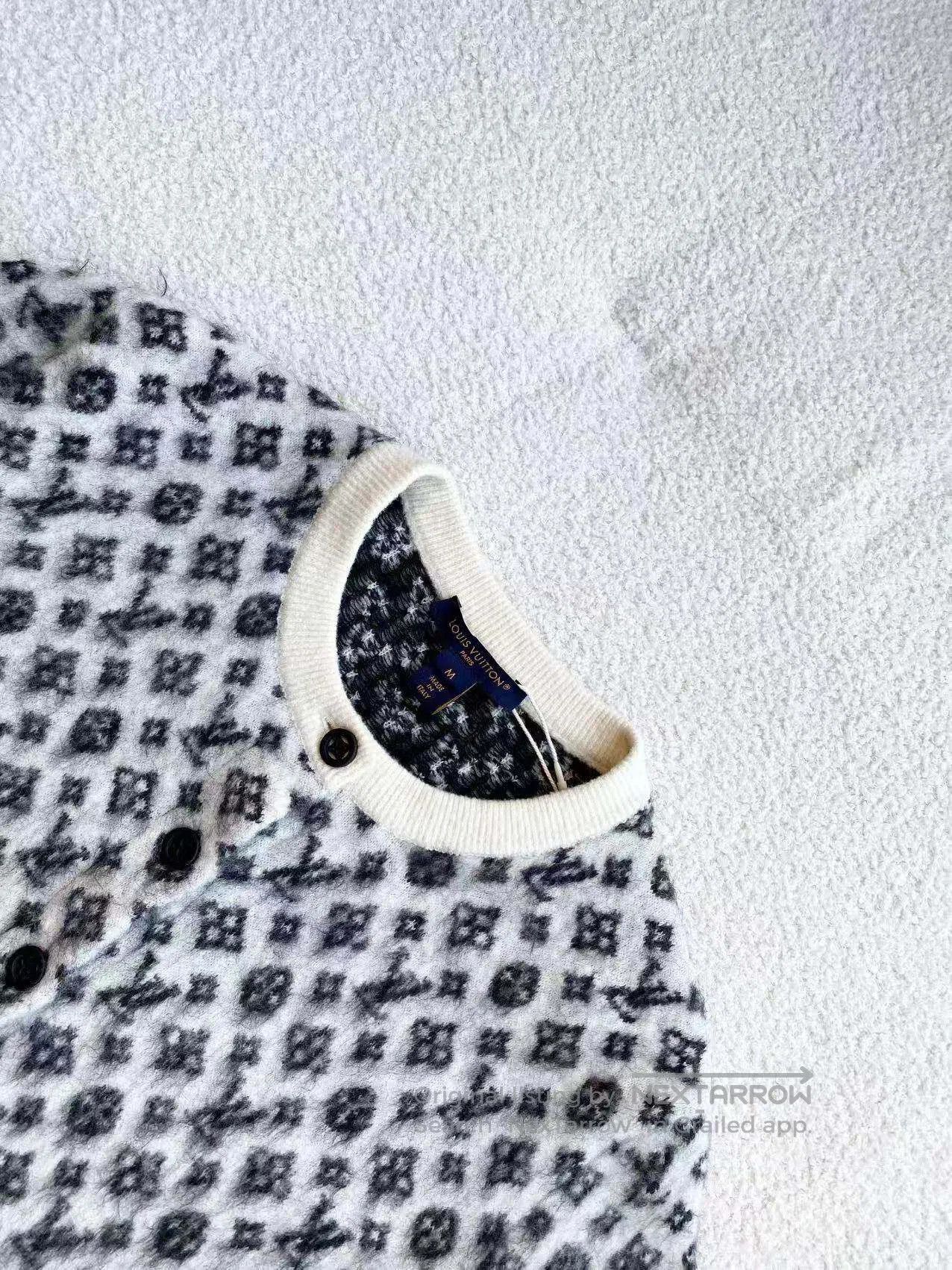 Louis Vuitton Louis Vuitton Black and white presbyopia cardigan with flo Size M / US 6-8 / IT 42-44 - 4 Thumbnail