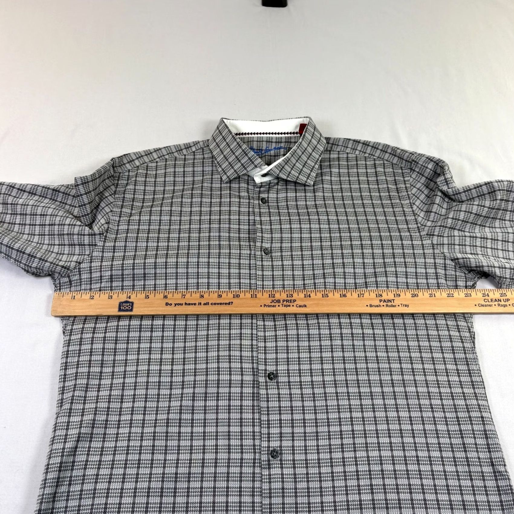 Robert Graham VINTAGE Robert Graham Shirt Mens XL Gray Plaid Button Up Flip Cuff Long Sleeve Size US XL / EU 56 / 4 - 6 Thumbnail