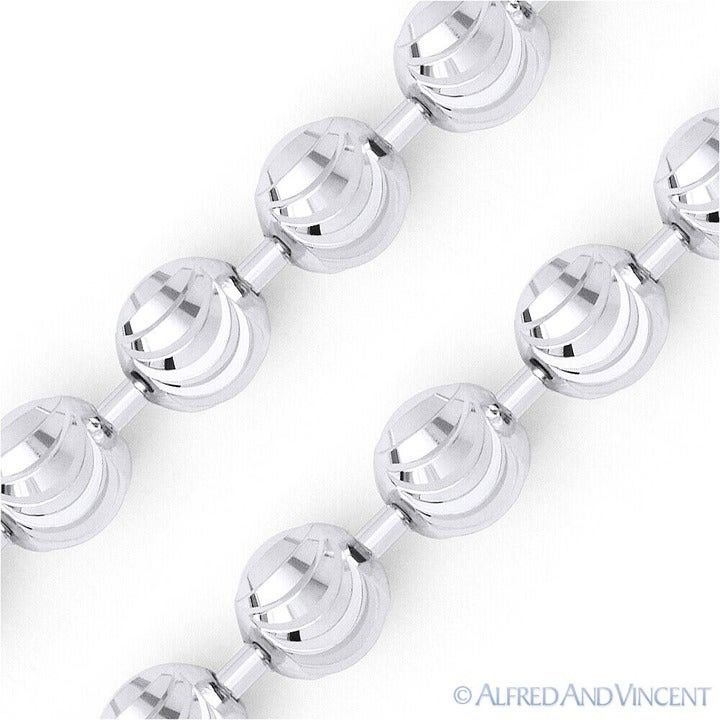 Other Moon-Cut Ball Bead Link Chain Bracelet .925 Sterling Silver Size ONE SIZE - 2 Thumbnail