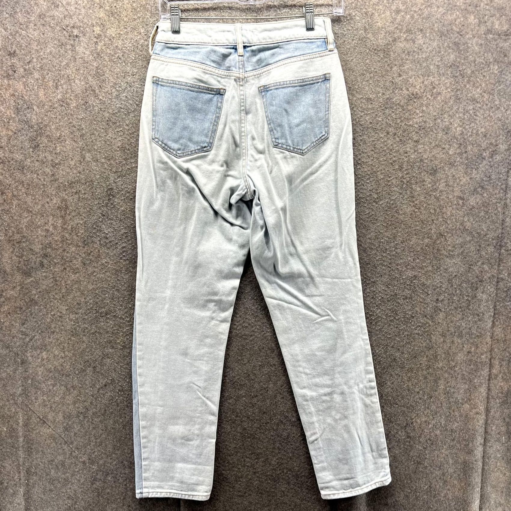 Pacsun PacSun Jeans Womens 24 Light Wash Patchwork Colorblock Mom High Rise Denim - Jeans - Womens - 24 - Light - Blue Size 42" / US 20 - 2 Thumbnail