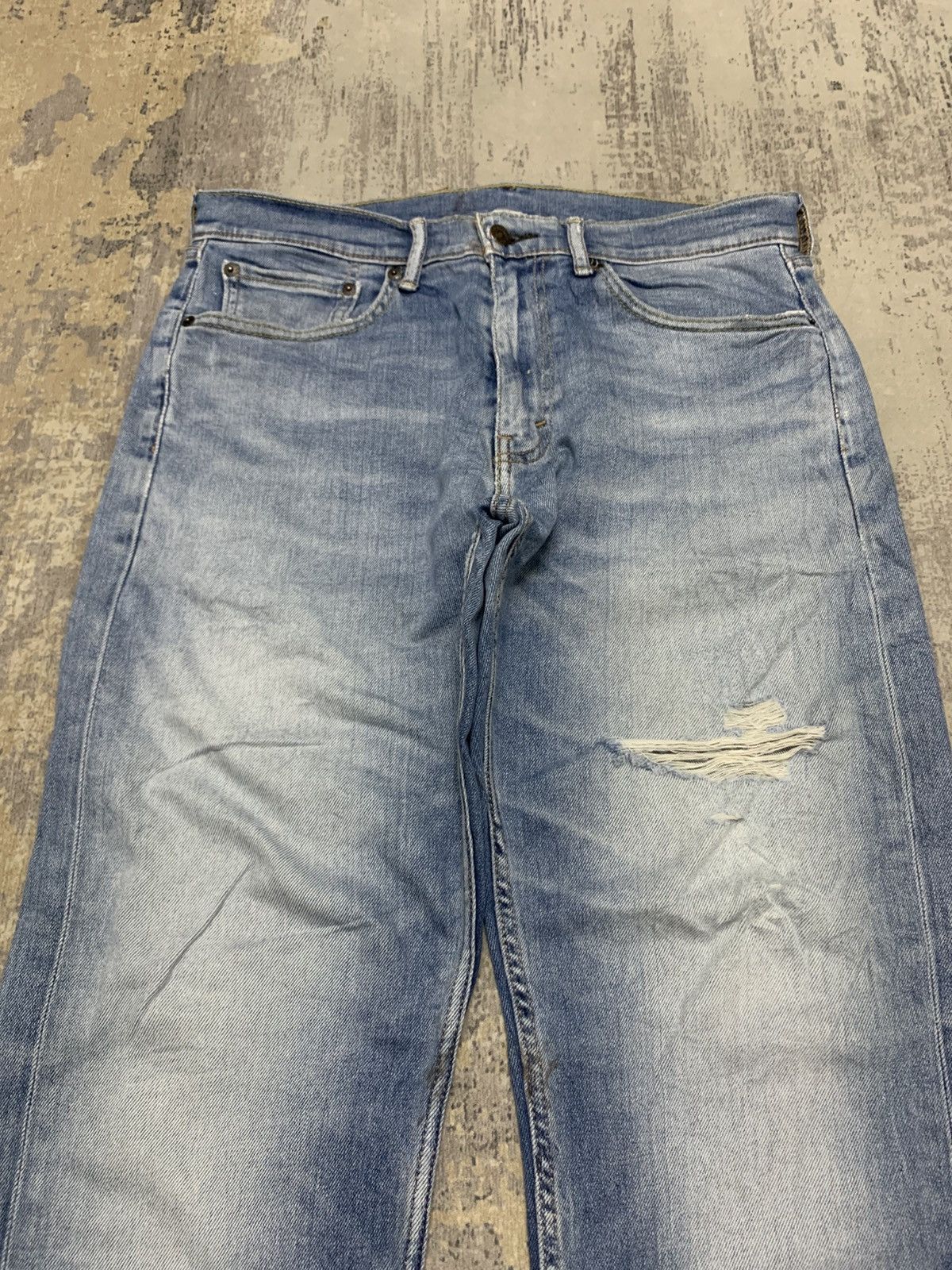 Levi's VTG Y2K Levi’s 505 Straight Leg Denim Jeans Distressed Faded Size US 33 - 2 Thumbnail