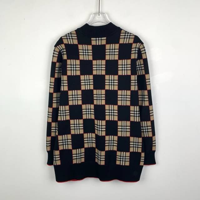 Burberry Burberry Black Wool V-neck Long Sleeve Knit Cardigan K26WX Size S / US 4 / IT 40 - 2 Thumbnail