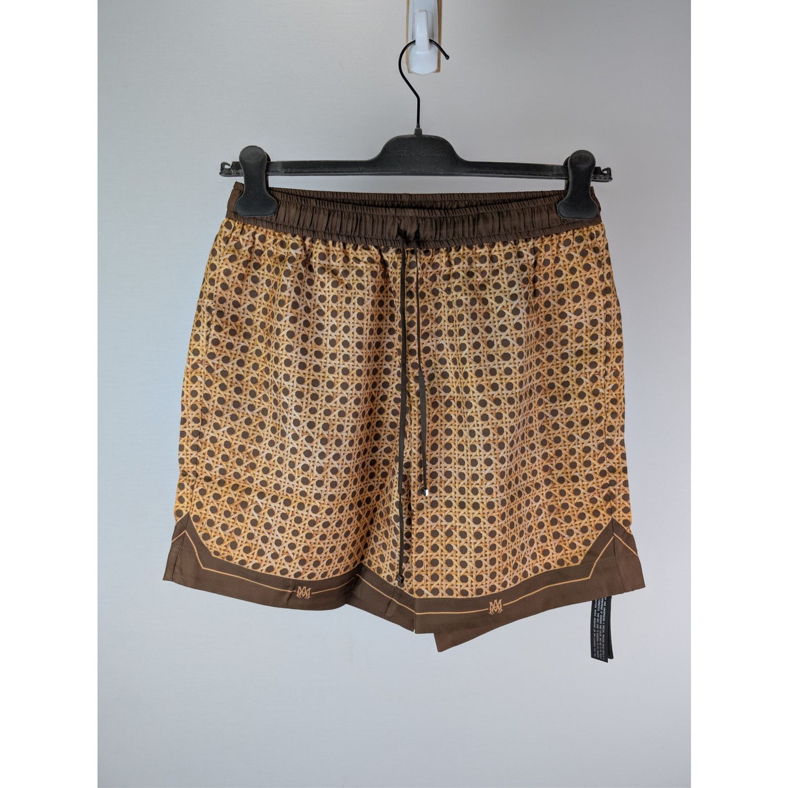 Amiri o1rshd1 Amiri Weave Pattern Silk Shorts in Brown Size US 32 / EU 48 - 2 Thumbnail