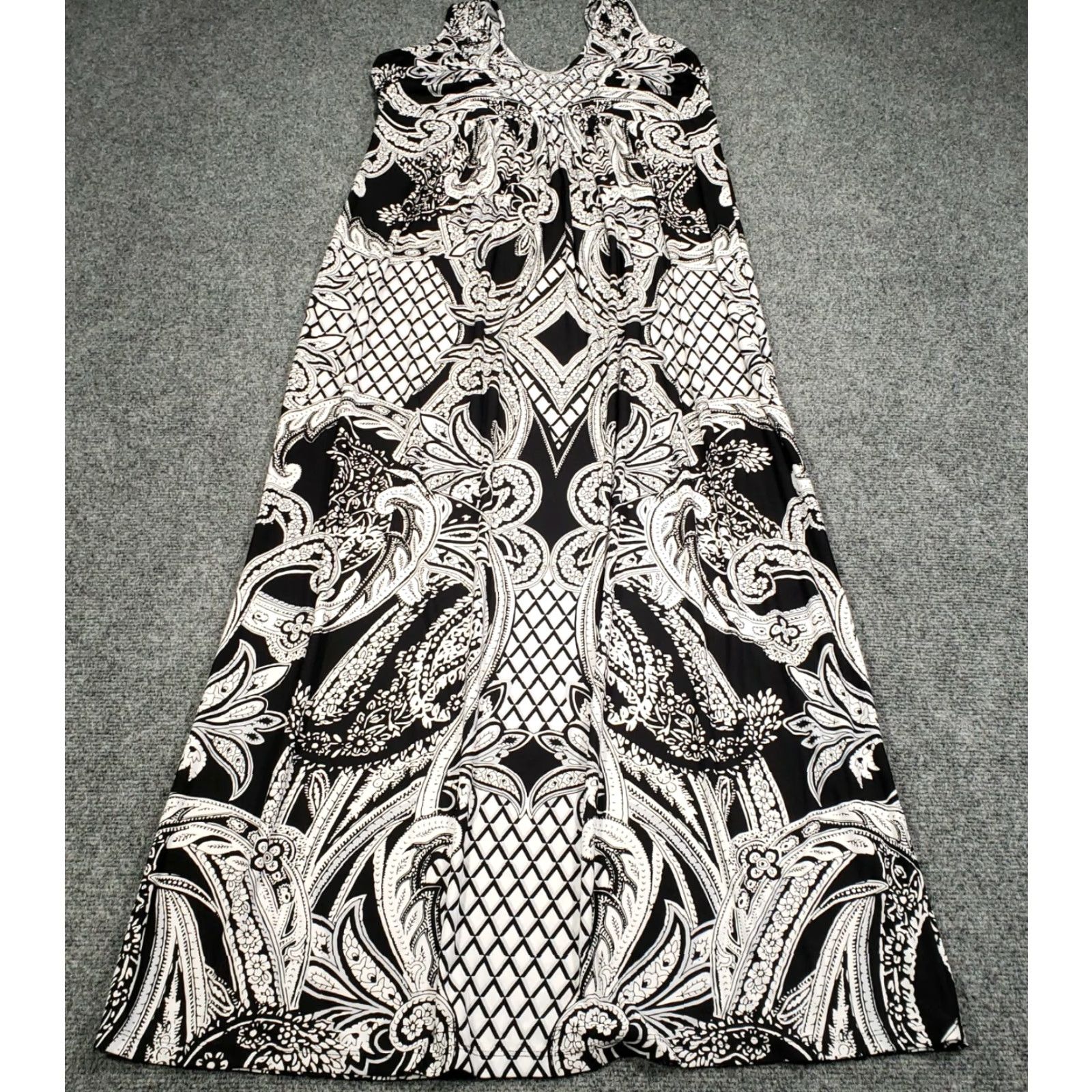 Vintage Style&co. Dress Petites Women Black Midi Sheath Paisley Studded Sleeveless Size L / US 10 / IT 46 - 2 Thumbnail