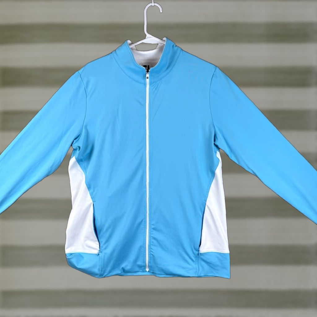 Footjoy Footjoy FJ Golf Jacket Womens L Light Blue Full Zip Pockets Performance Size L / US 10 / IT 46 - 1 Thumbnail