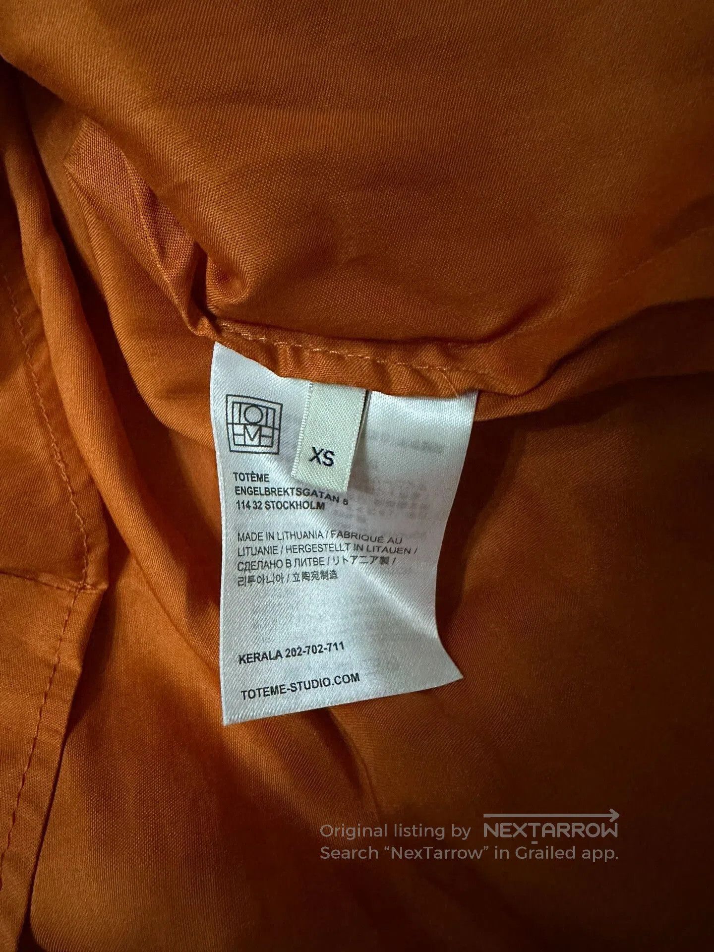 Toteme Toteme Puff Sleeve Top in Orange. Size S / US 4 / IT 40 - 4 Thumbnail