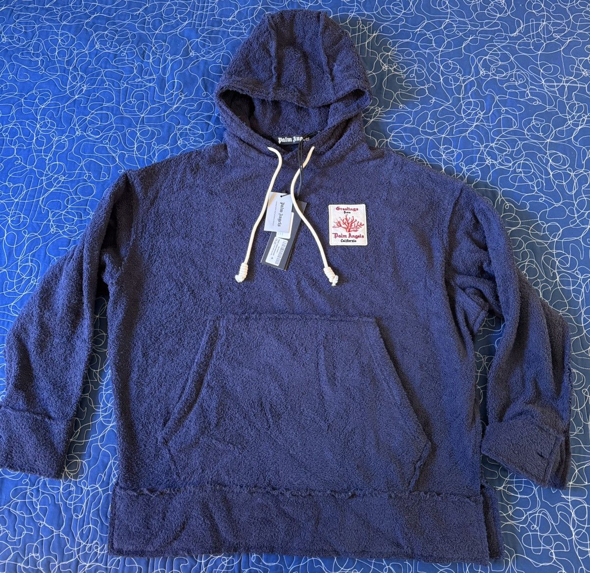 Palm Angels Palm Angels Coral Terry Hoodie- Navy- size 40 Size US XXS / EU 40 - 1 Thumbnail