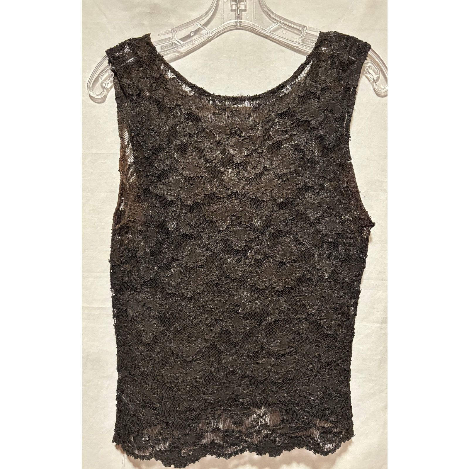 Vintage Lew Magram Vintage Blk Stretch Lace Top Cami Scallop Bottom Size M / US 6-8 / IT 42-44 - 5 Thumbnail
