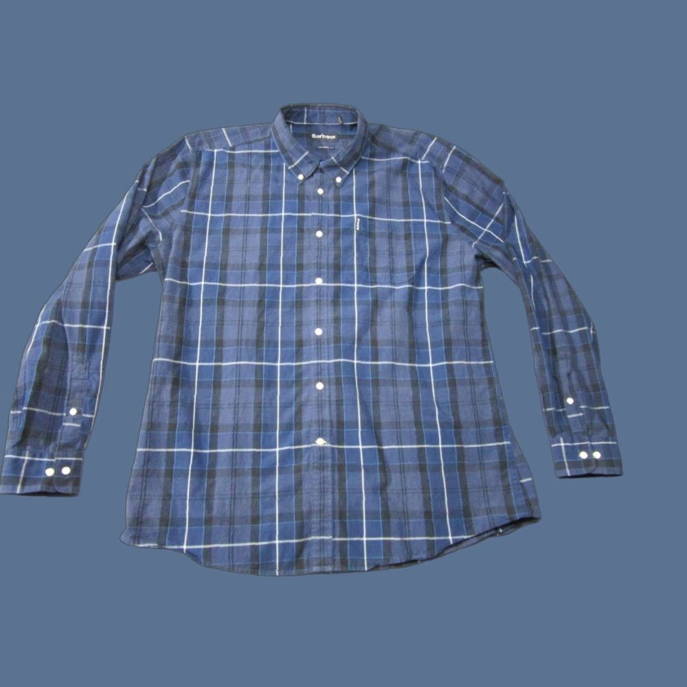 Barbour Barbour Shirt Mens XL Blue Plaid Tailored Sandwood Long Sleeve Button-Up Size US XL / EU 56 / 4 - 1 Thumbnail